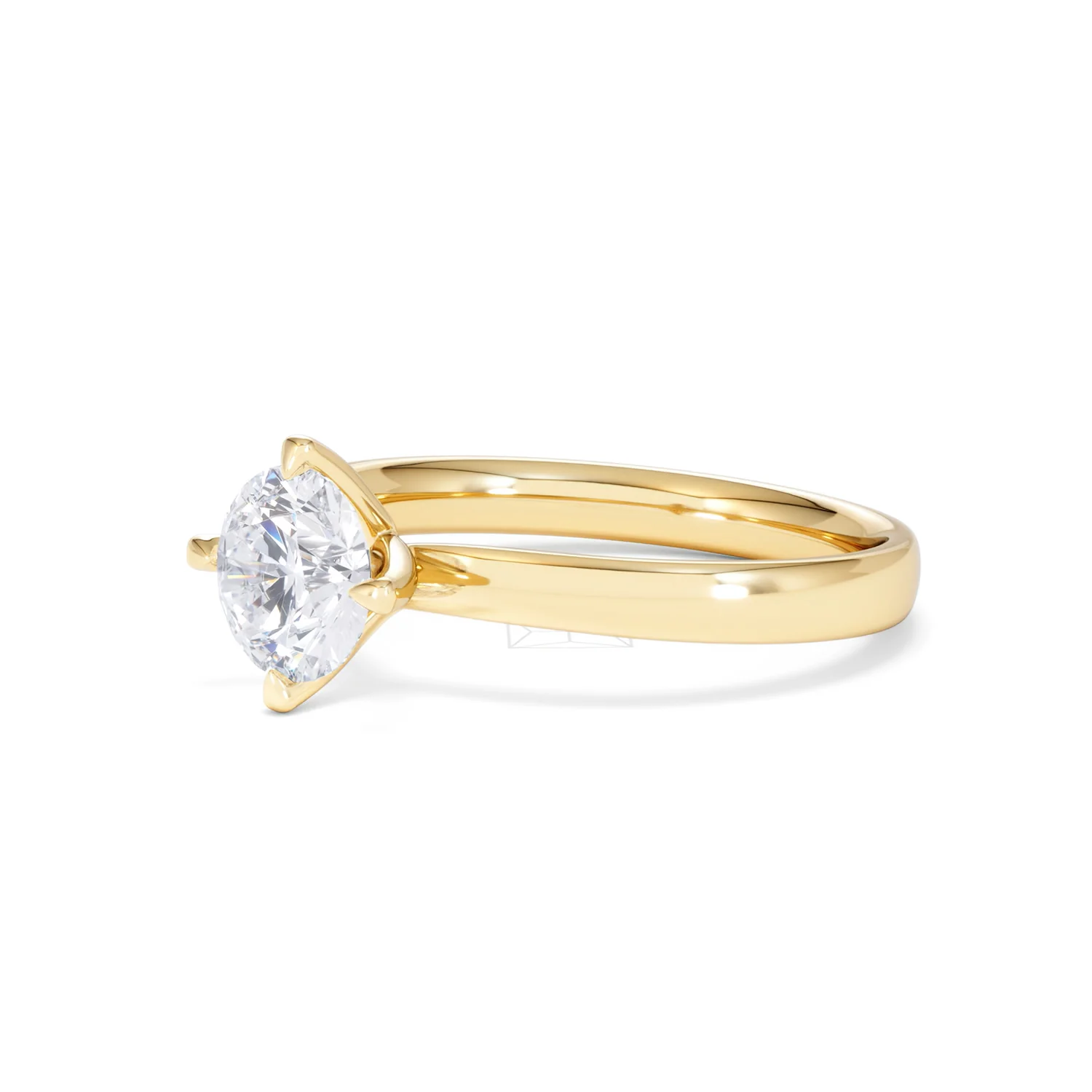 Origin Twist 1.00ct Round Cut Lab Diamond Solitaire Engagement Ring in 18K Yellow Gold - Image 77