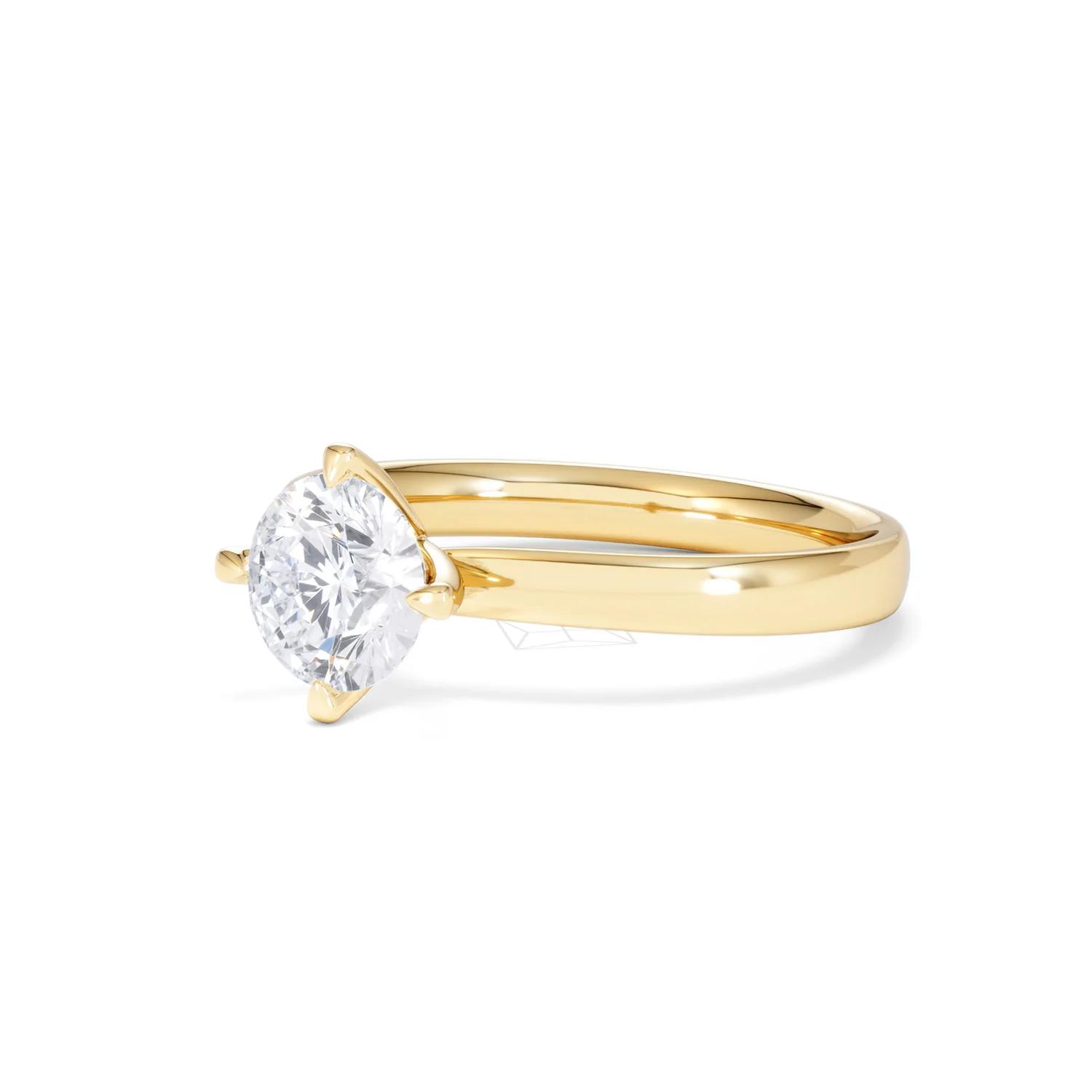Origin Twist 1.00ct Round Cut Lab Diamond Solitaire Engagement Ring in 18K Yellow Gold - Image 79