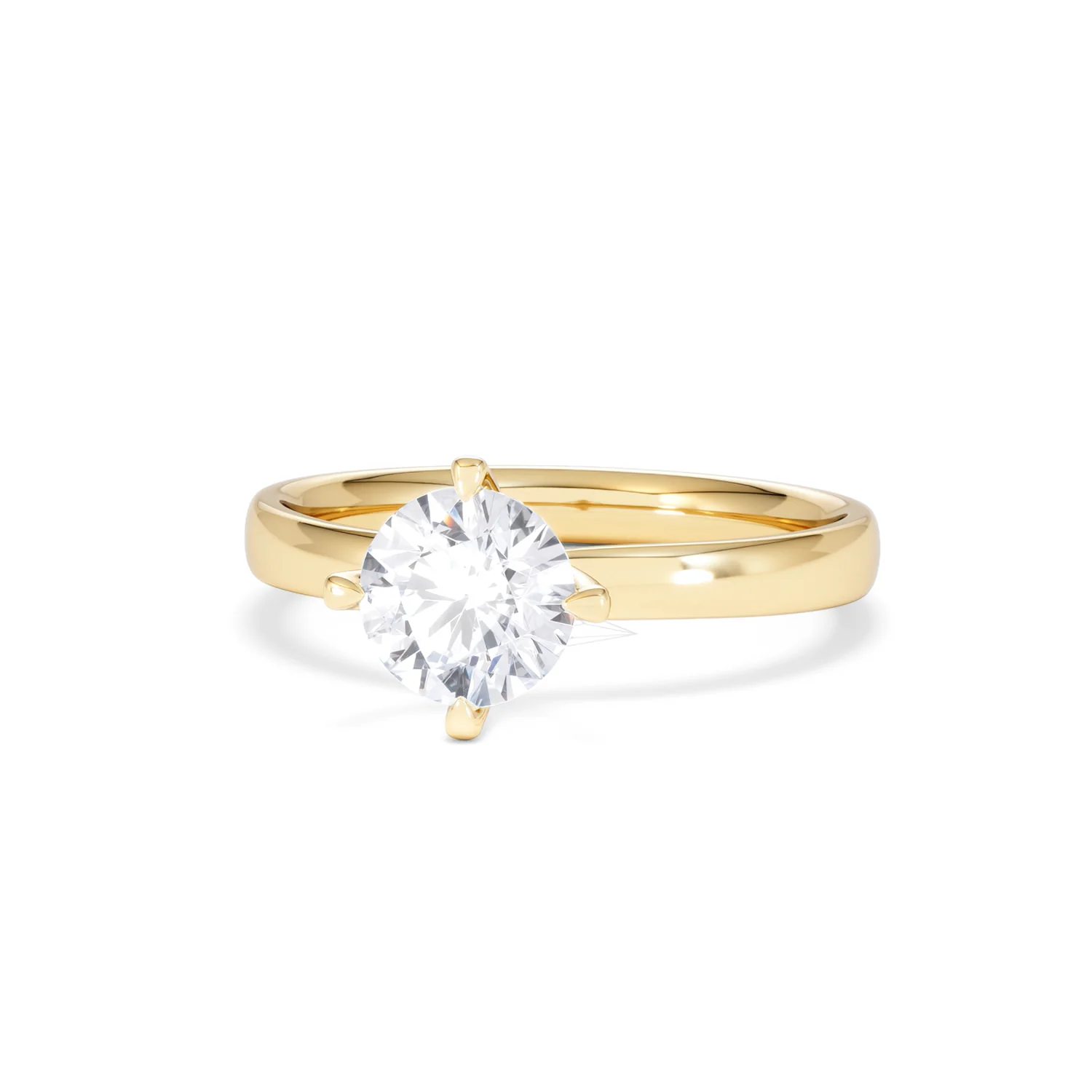 Origin Twist 1.00ct Round Cut Lab Diamond Solitaire Engagement Ring in 18K Yellow Gold - Image 84