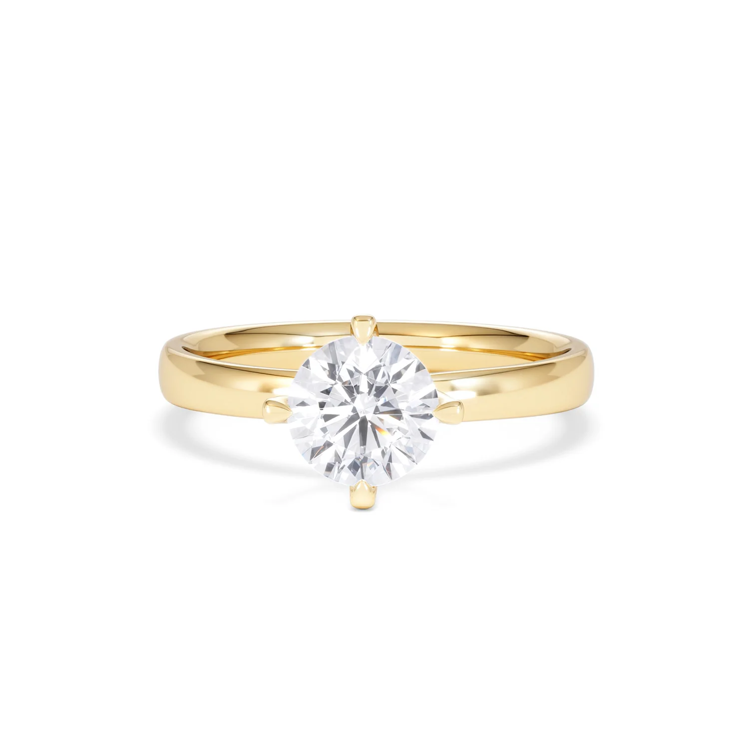 Origin Twist 1.00ct Round Cut Lab Diamond Solitaire Engagement Ring in 18K Yellow Gold - Image 86