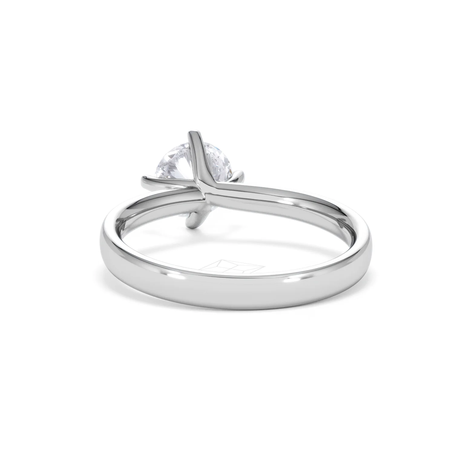 Origin Twist 1.00ct Round Cut Lab Diamond Solitaire Engagement Ring in Platinum - Image 50