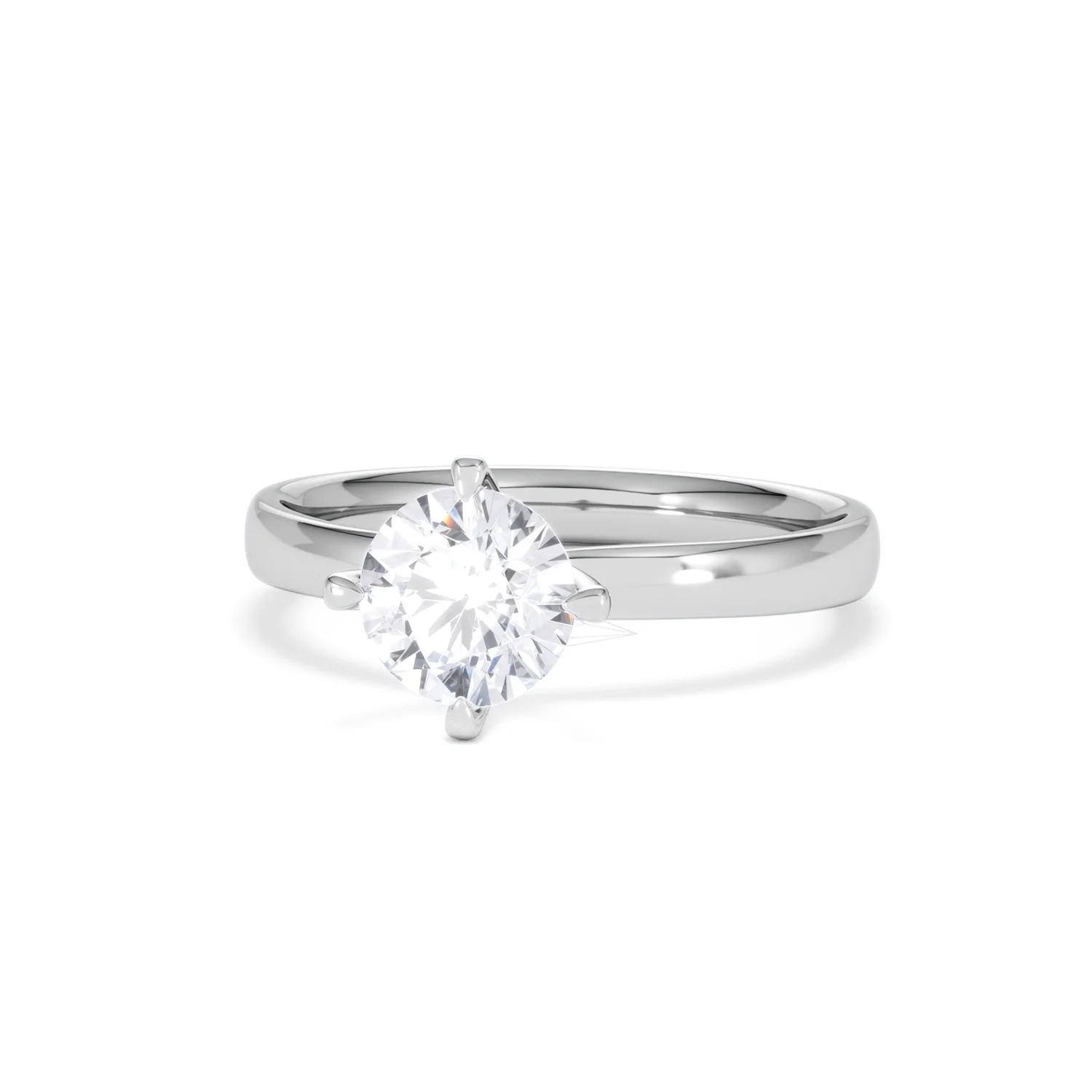 Origin Twist 1.00ct Round Cut Lab Diamond Solitaire Engagement Ring in Platinum - Image 84