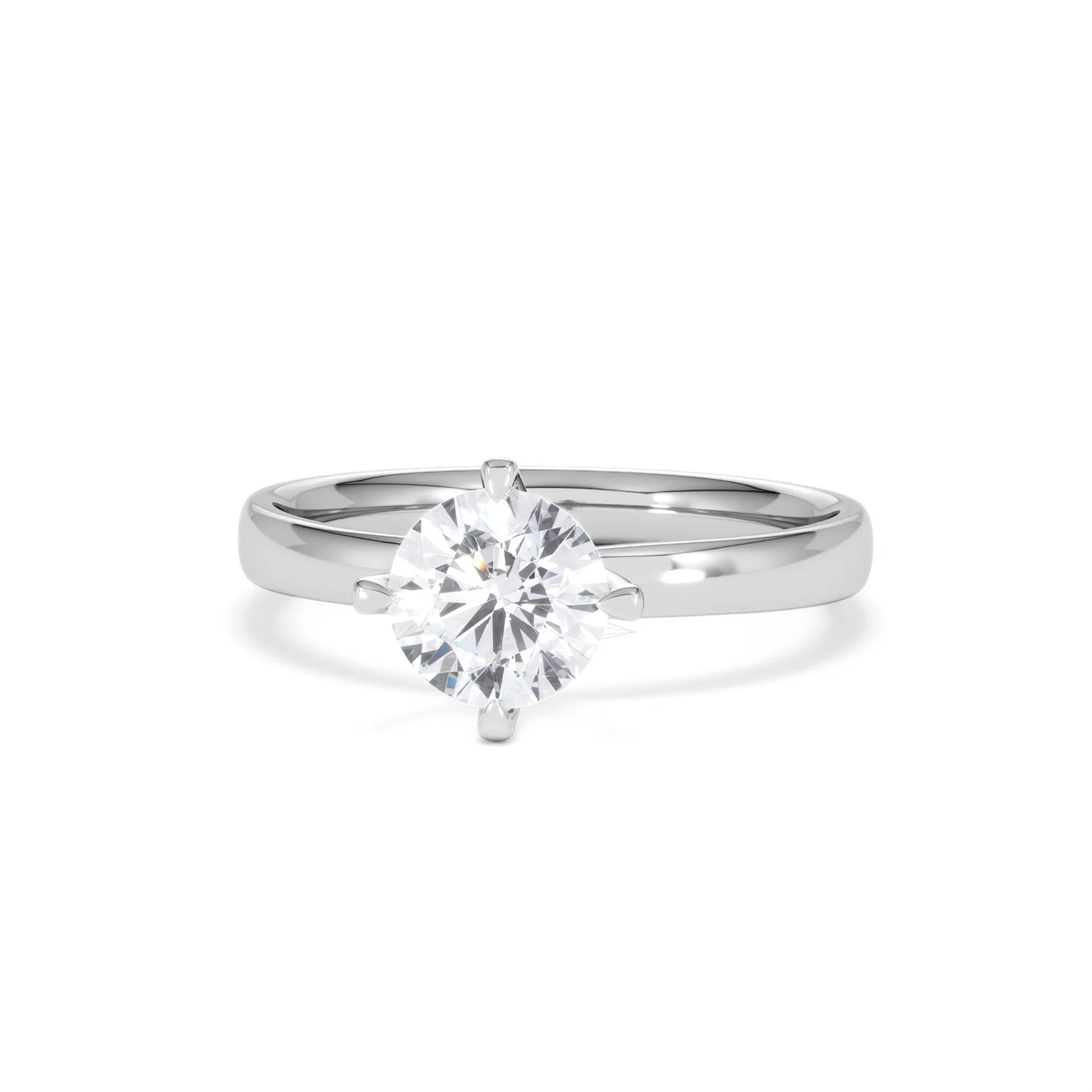Origin Twist 1.00ct Round Cut Lab Diamond Solitaire Engagement Ring in Platinum - Image 85