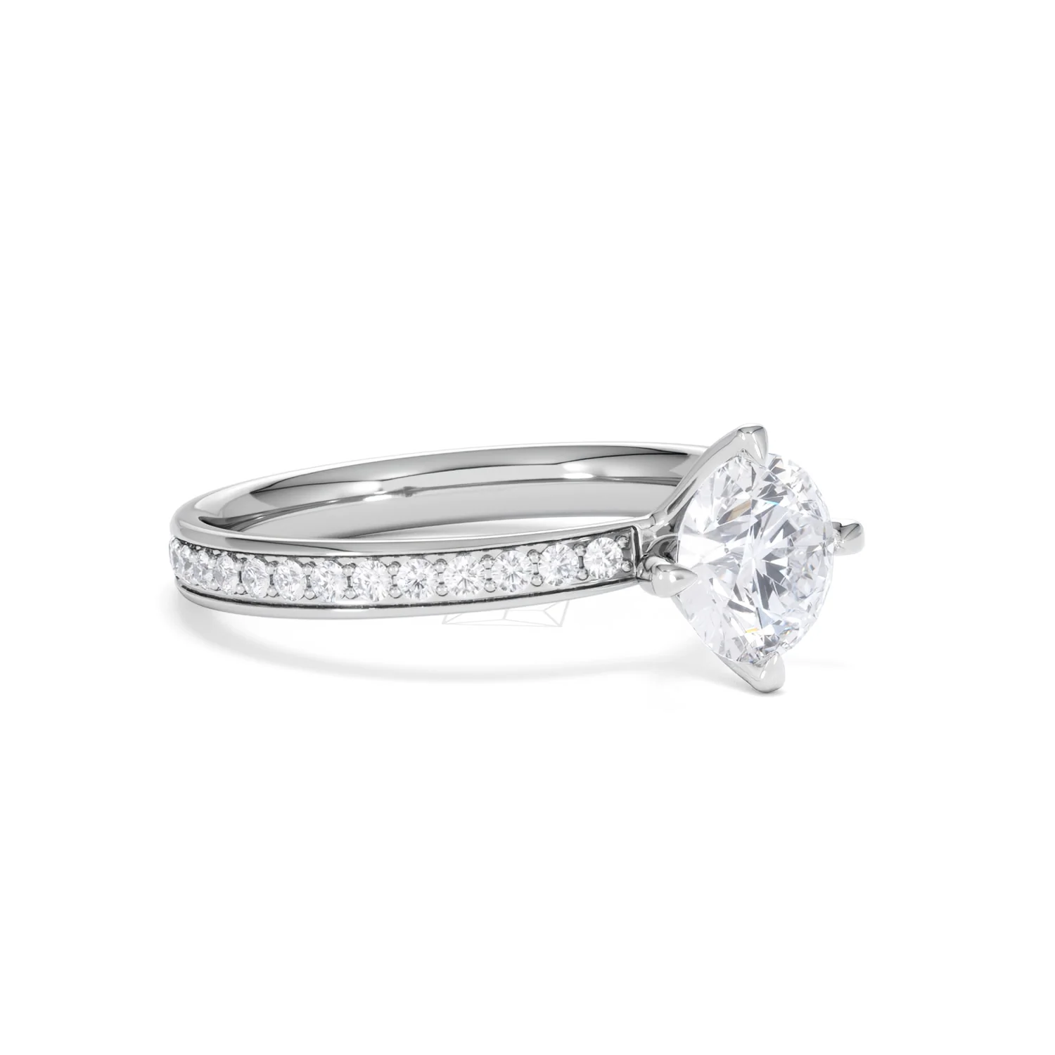 Origin Twist 1.00ct Round Cut Lab Diamond Solitaire Engagement Ring with Side Stones in Platinum - Image 16