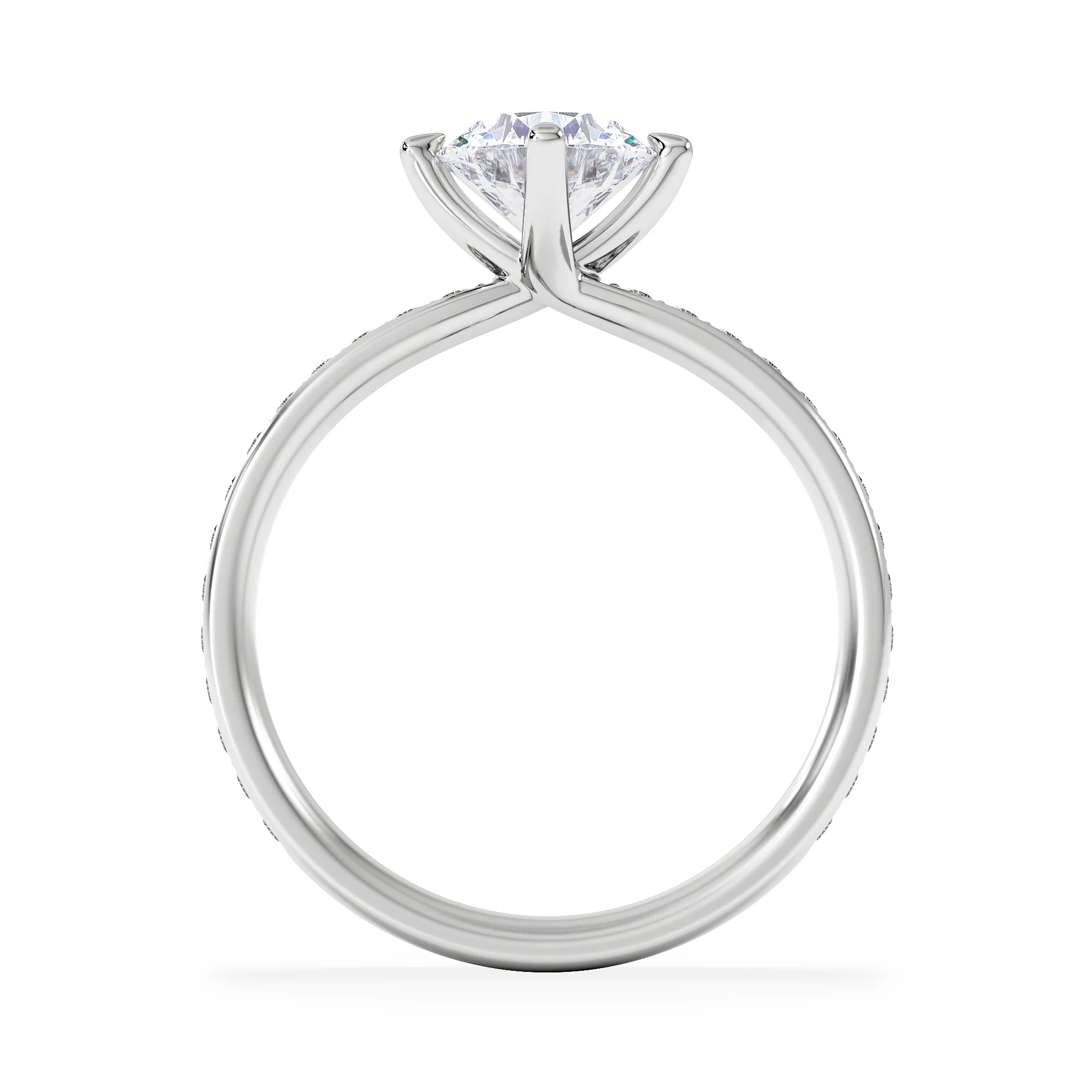Origin Twist 1.00ct Round Cut Lab Diamond Solitaire Engagement Ring with Side Stones in Platinum - Image 3