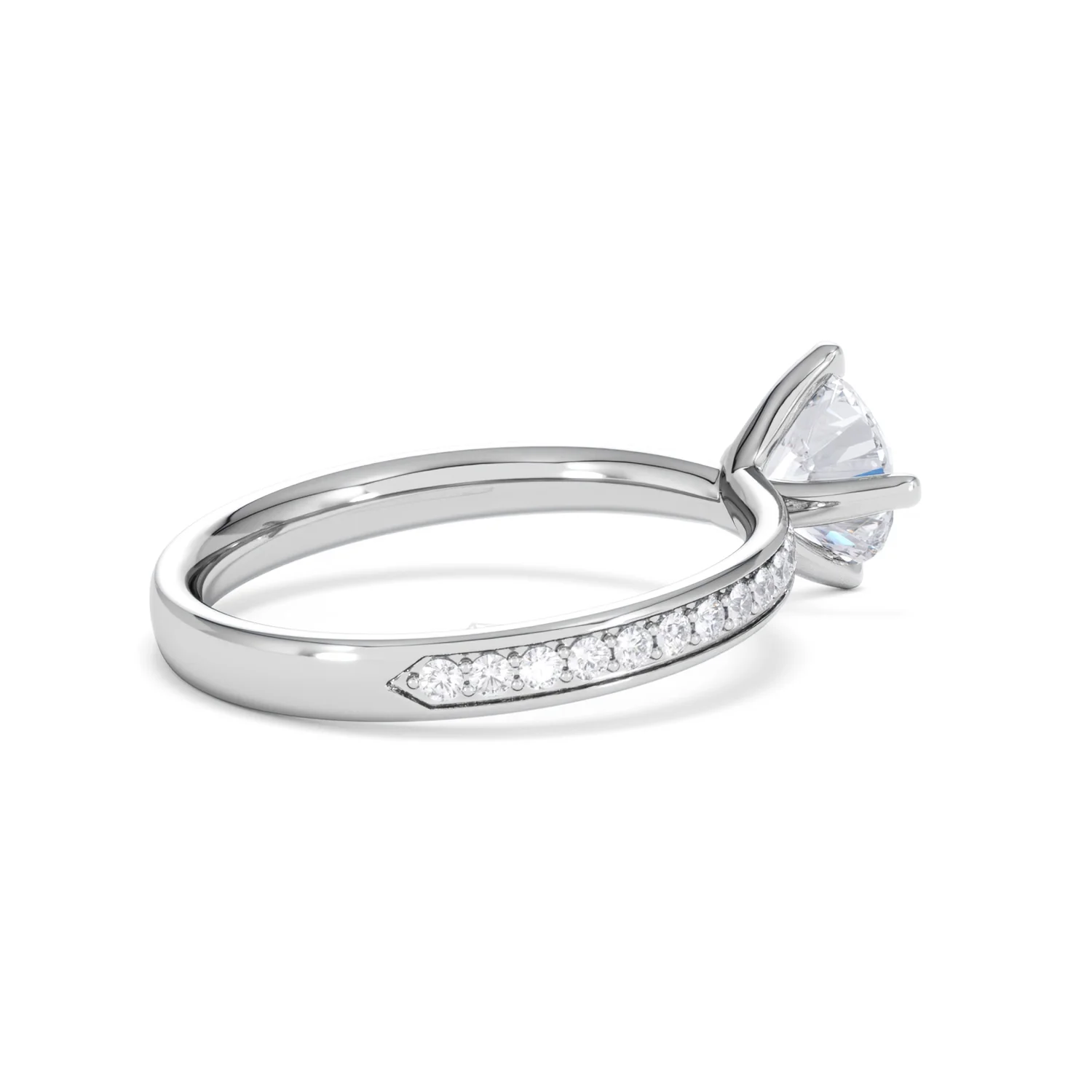 Origin Twist 1.00ct Round Cut Lab Diamond Solitaire Engagement Ring with Side Stones in Platinum - Image 34