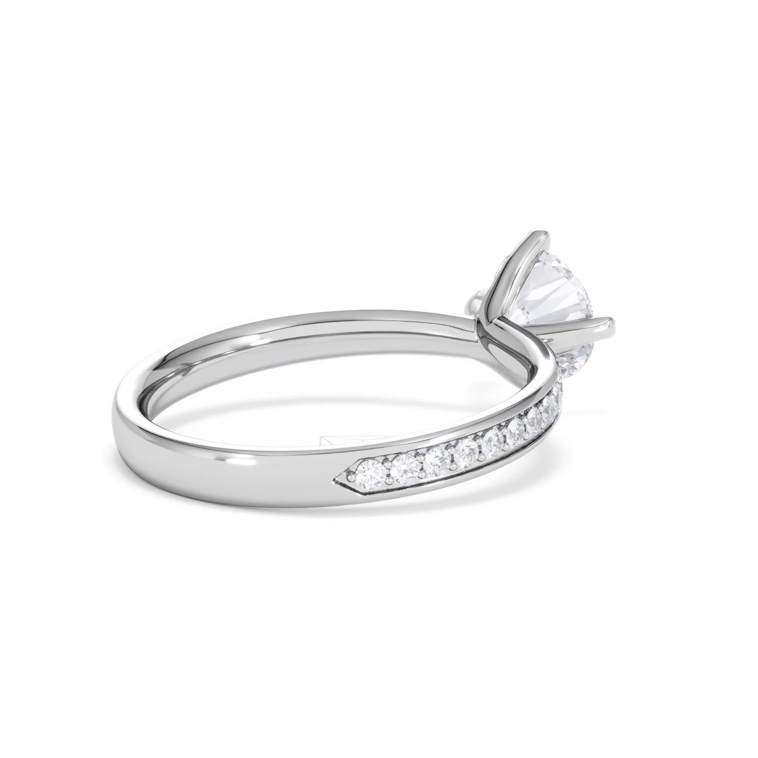 Origin Twist 1.00ct Round Cut Lab Diamond Solitaire Engagement Ring with Side Stones in Platinum - Image 37