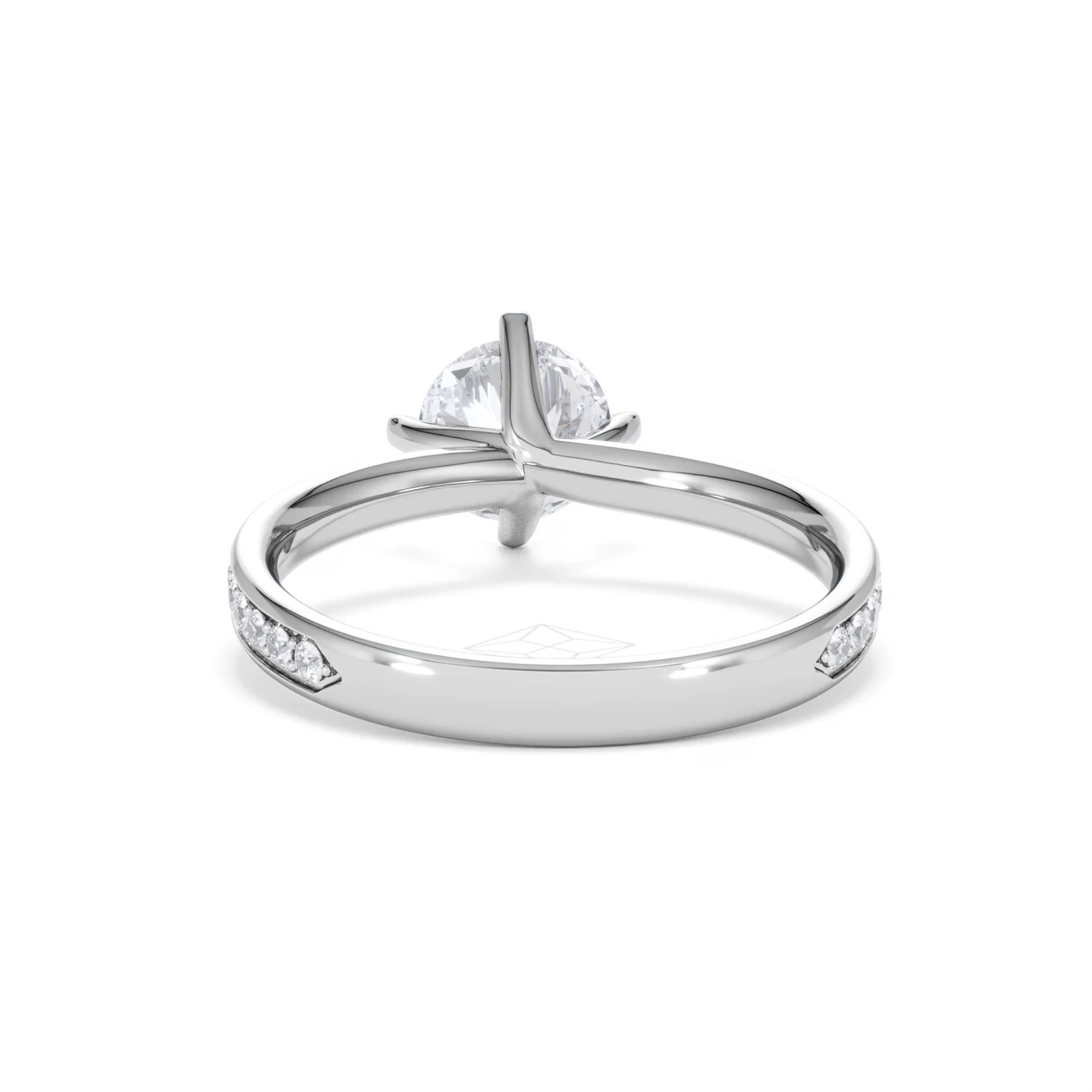 Origin Twist 1.00ct Round Cut Lab Diamond Solitaire Engagement Ring with Side Stones in Platinum - Image 48