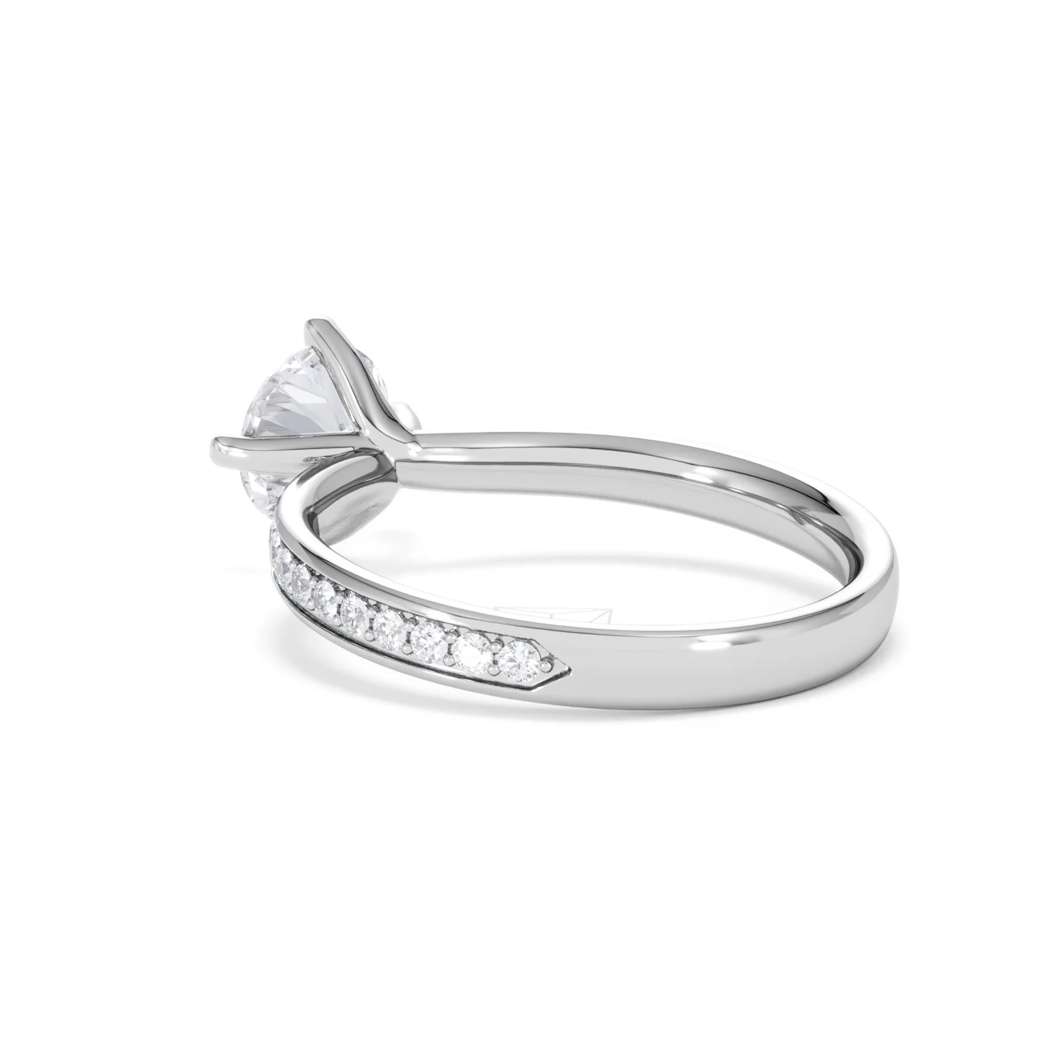 Origin Twist 1.00ct Round Cut Lab Diamond Solitaire Engagement Ring with Side Stones in Platinum - Image 56