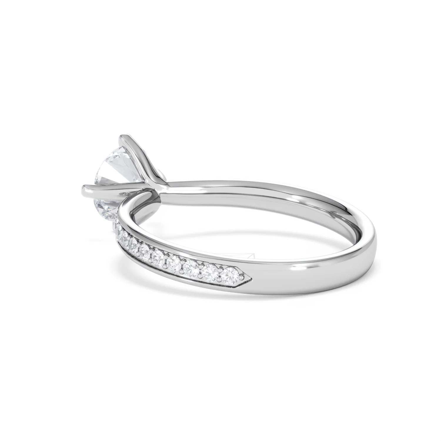 Origin Twist 1.00ct Round Cut Lab Diamond Solitaire Engagement Ring with Side Stones in Platinum - Image 57