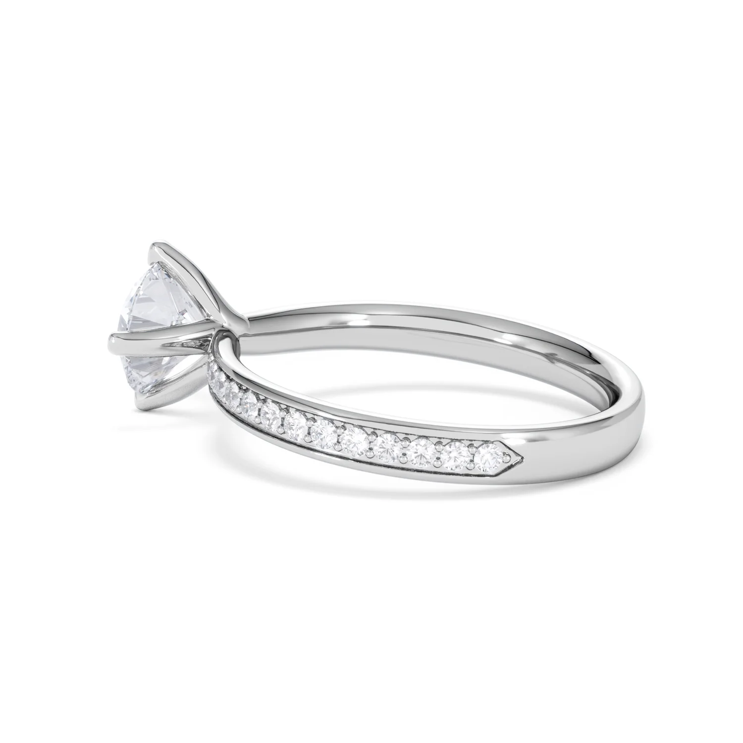 Origin Twist 1.00ct Round Cut Lab Diamond Solitaire Engagement Ring with Side Stones in Platinum - Image 62