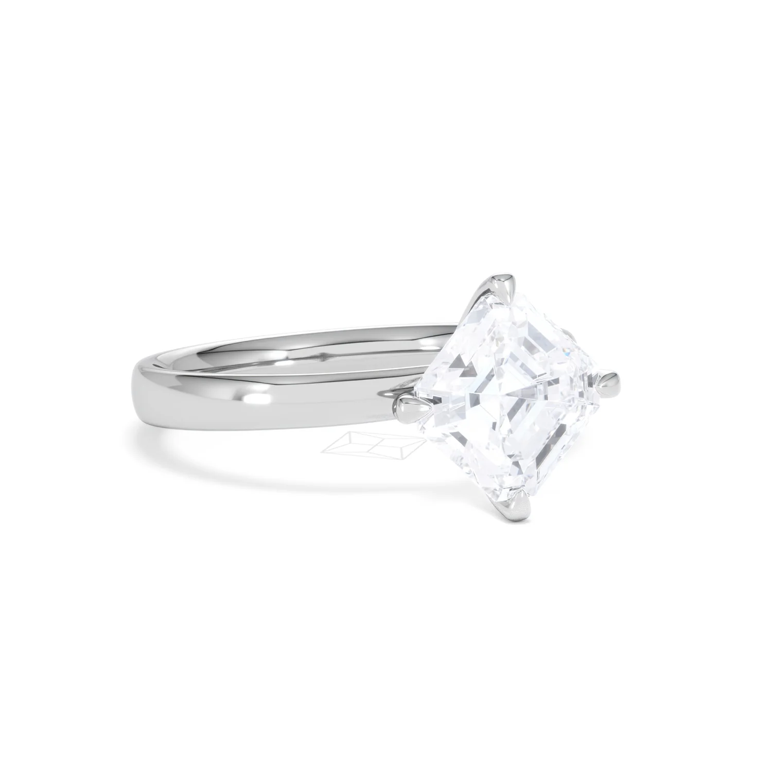 Origin Twist 2.00ct Asscher Cut Lab Diamond Solitaire Engagement Ring in 18K White Gold - Image 13