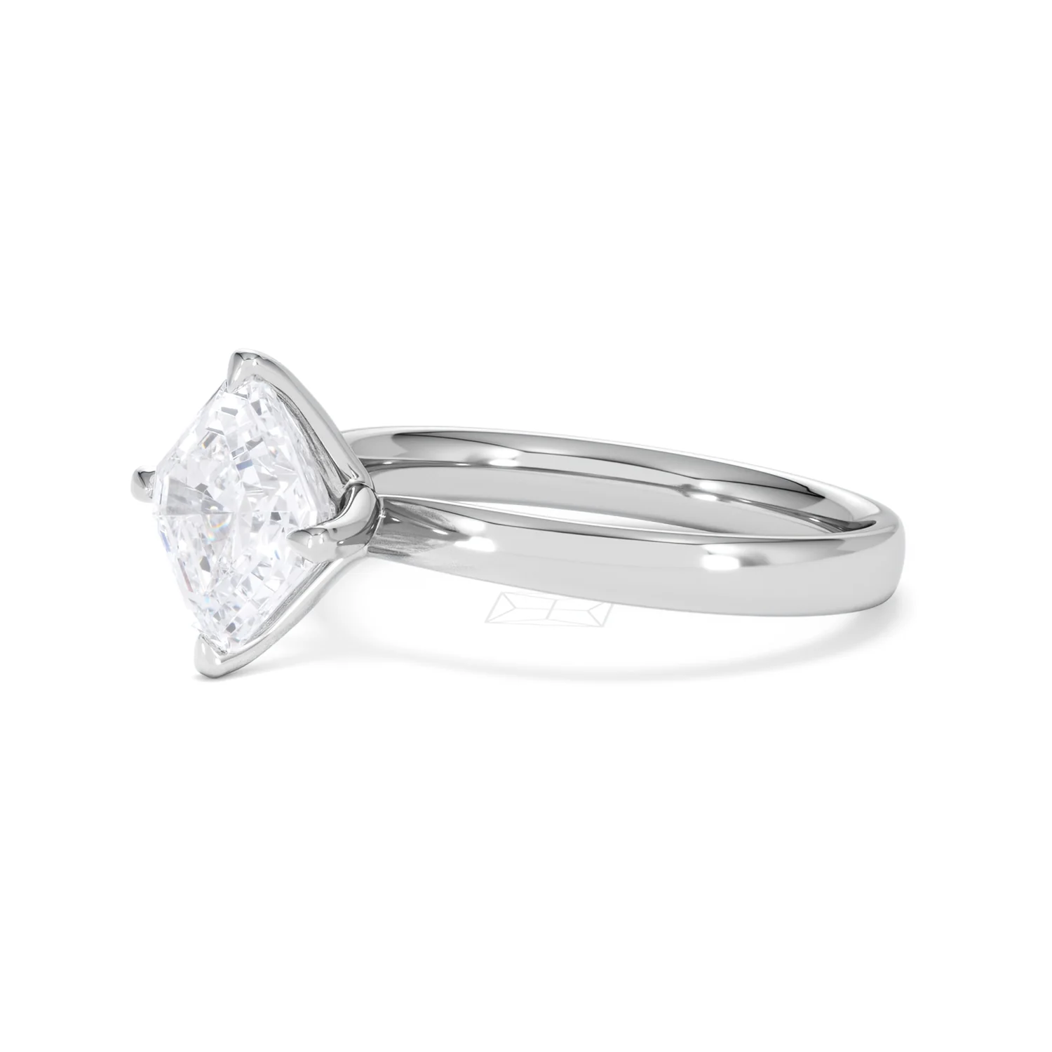 Origin Twist 2.00ct Asscher Cut Lab Diamond Solitaire Engagement Ring in 18K White Gold - Image 75