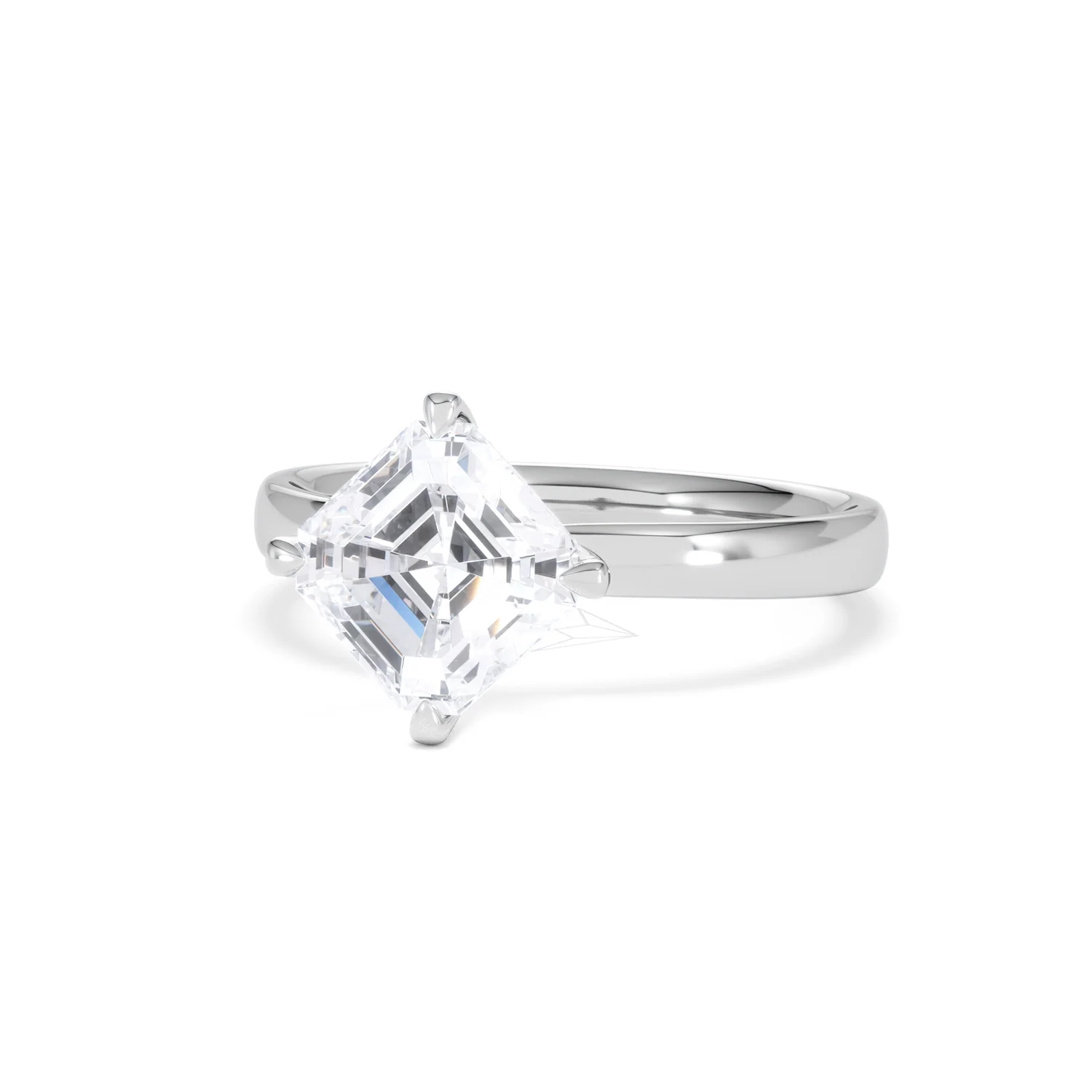 Origin Twist 2.00ct Asscher Cut Lab Diamond Solitaire Engagement Ring in 18K White Gold - Image 83