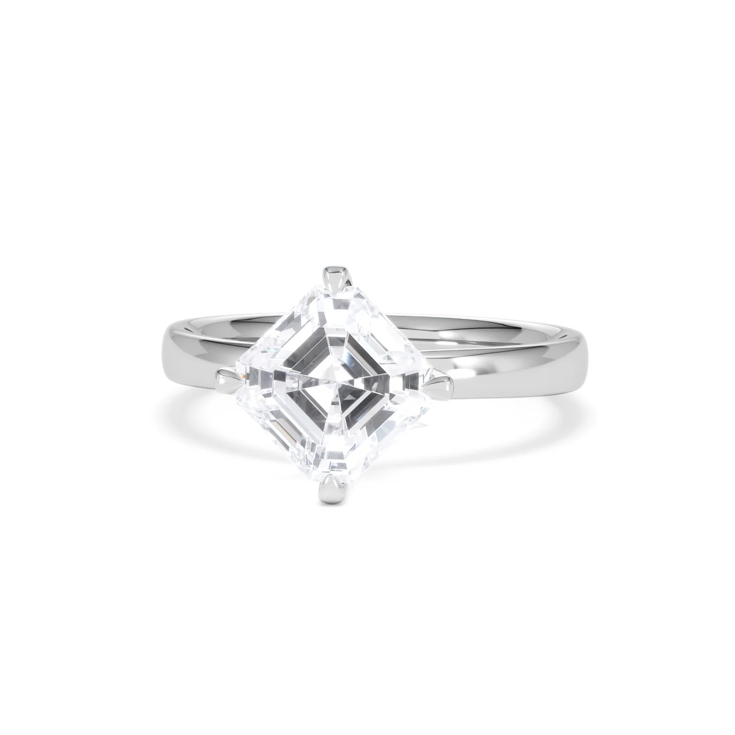 Origin Twist 2.00ct Asscher Cut Lab Diamond Solitaire Engagement Ring in 18K White Gold - Image 85