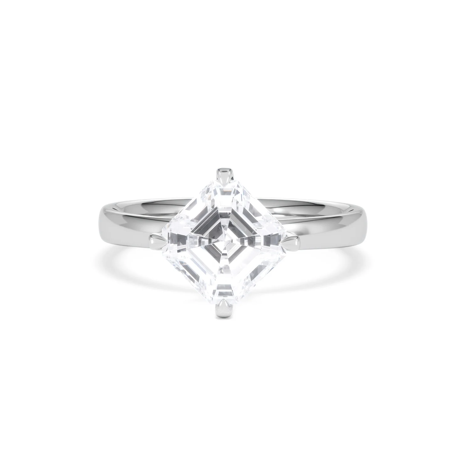 Origin Twist 2.00ct Asscher Cut Lab Diamond Solitaire Engagement Ring in 18K White Gold - Image 86