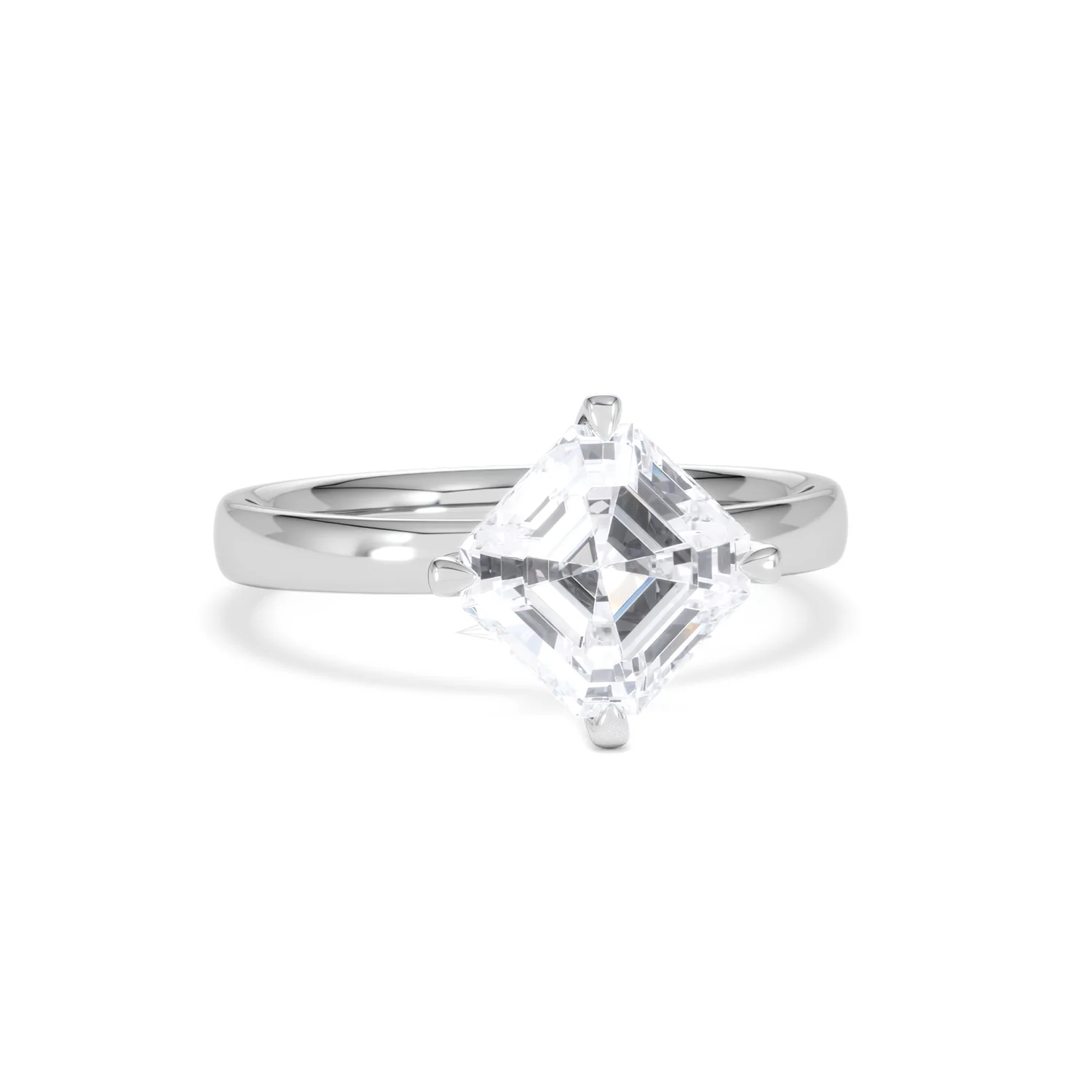 Origin Twist 2.00ct Asscher Cut Lab Diamond Solitaire Engagement Ring in 18K White Gold - Image 9