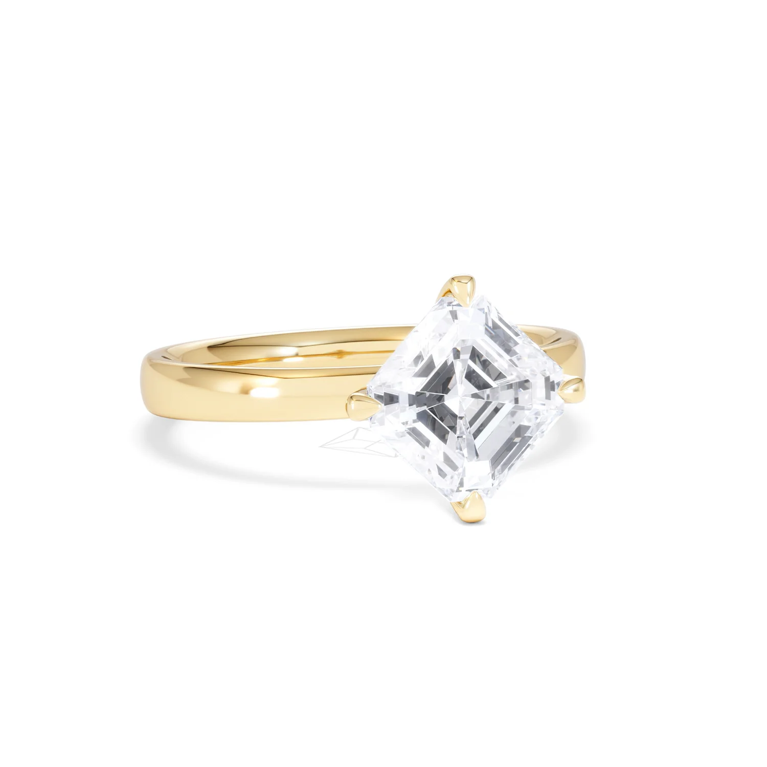 Origin Twist 2.00ct Asscher Cut Lab Diamond Solitaire Engagement Ring in 18K Yellow Gold - Image 11