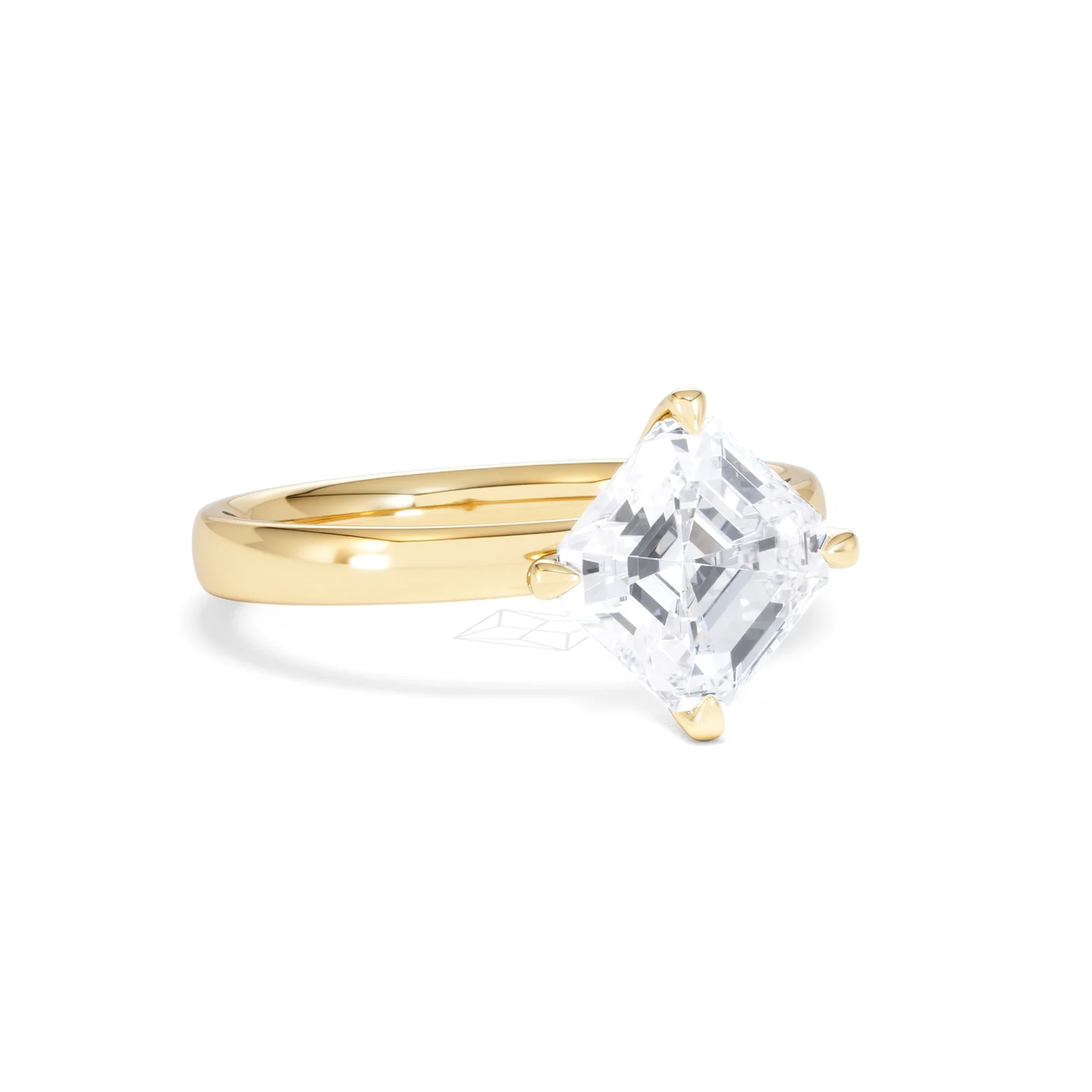 Origin Twist 2.00ct Asscher Cut Lab Diamond Solitaire Engagement Ring in 18K Yellow Gold - Image 12