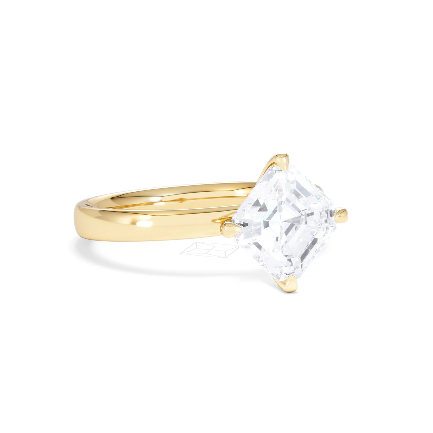 Origin Twist 2.00ct Asscher Cut Lab Diamond Solitaire Engagement Ring in 18K Yellow Gold - Image 13