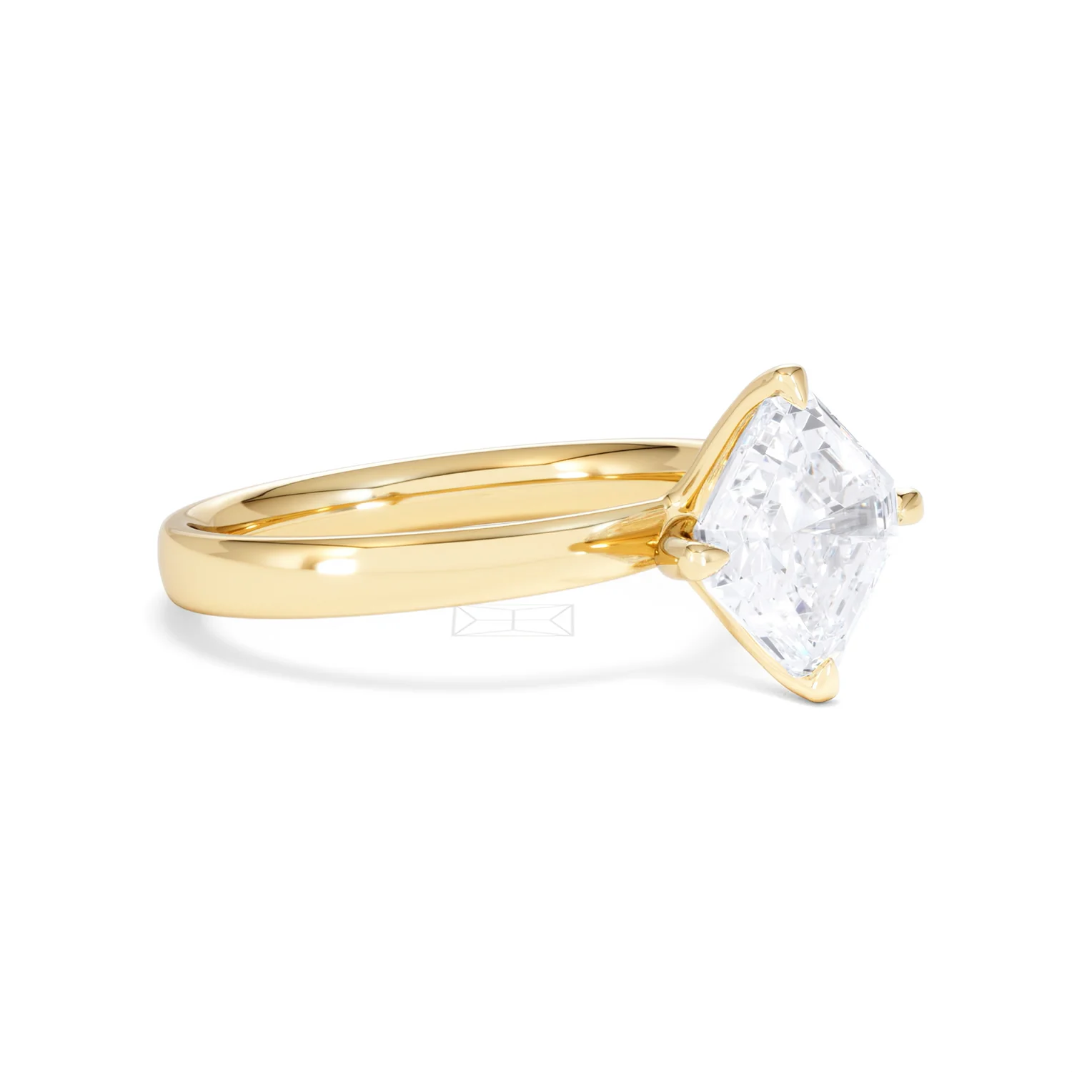 Origin Twist 2.00ct Asscher Cut Lab Diamond Solitaire Engagement Ring in 18K Yellow Gold - Image 17