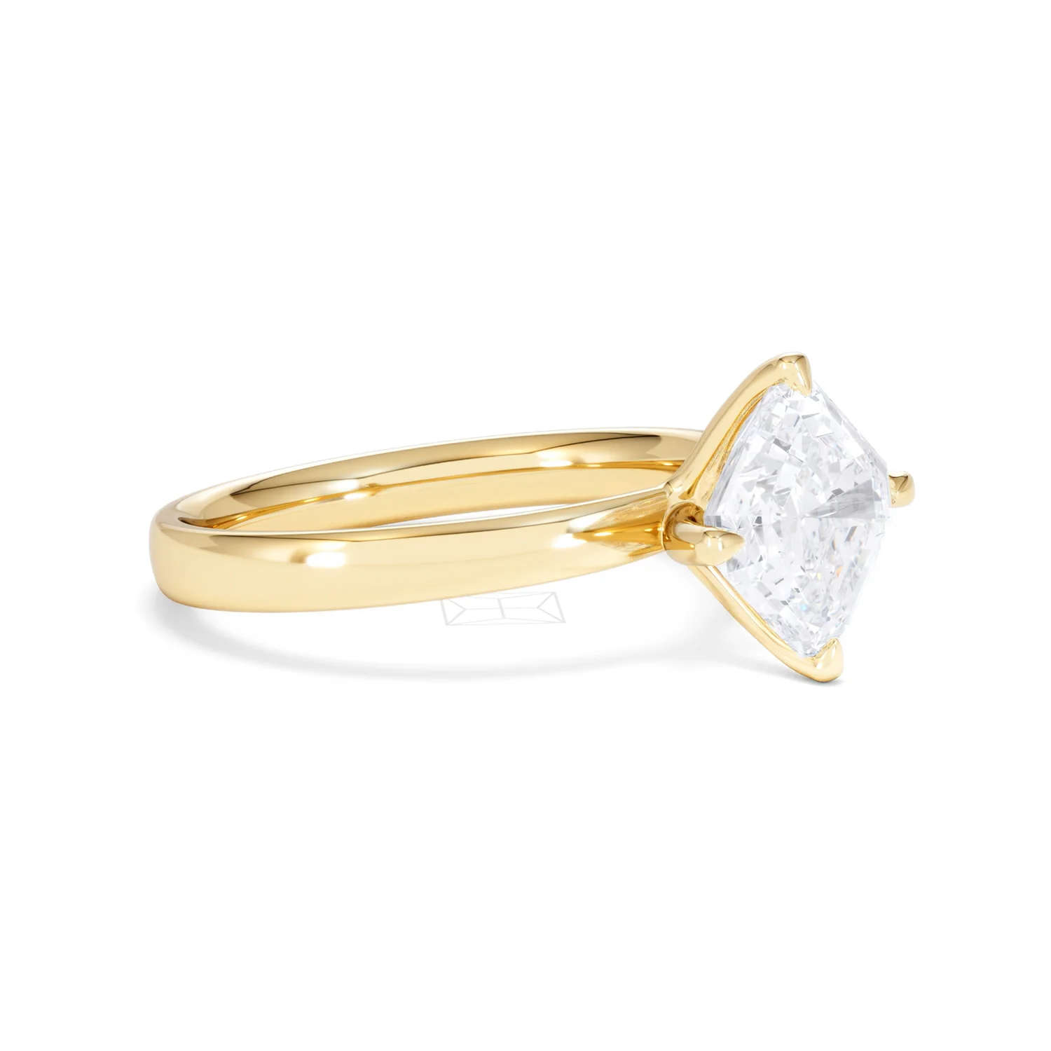 Origin Twist 2.00ct Asscher Cut Lab Diamond Solitaire Engagement Ring in 18K Yellow Gold - Image 18