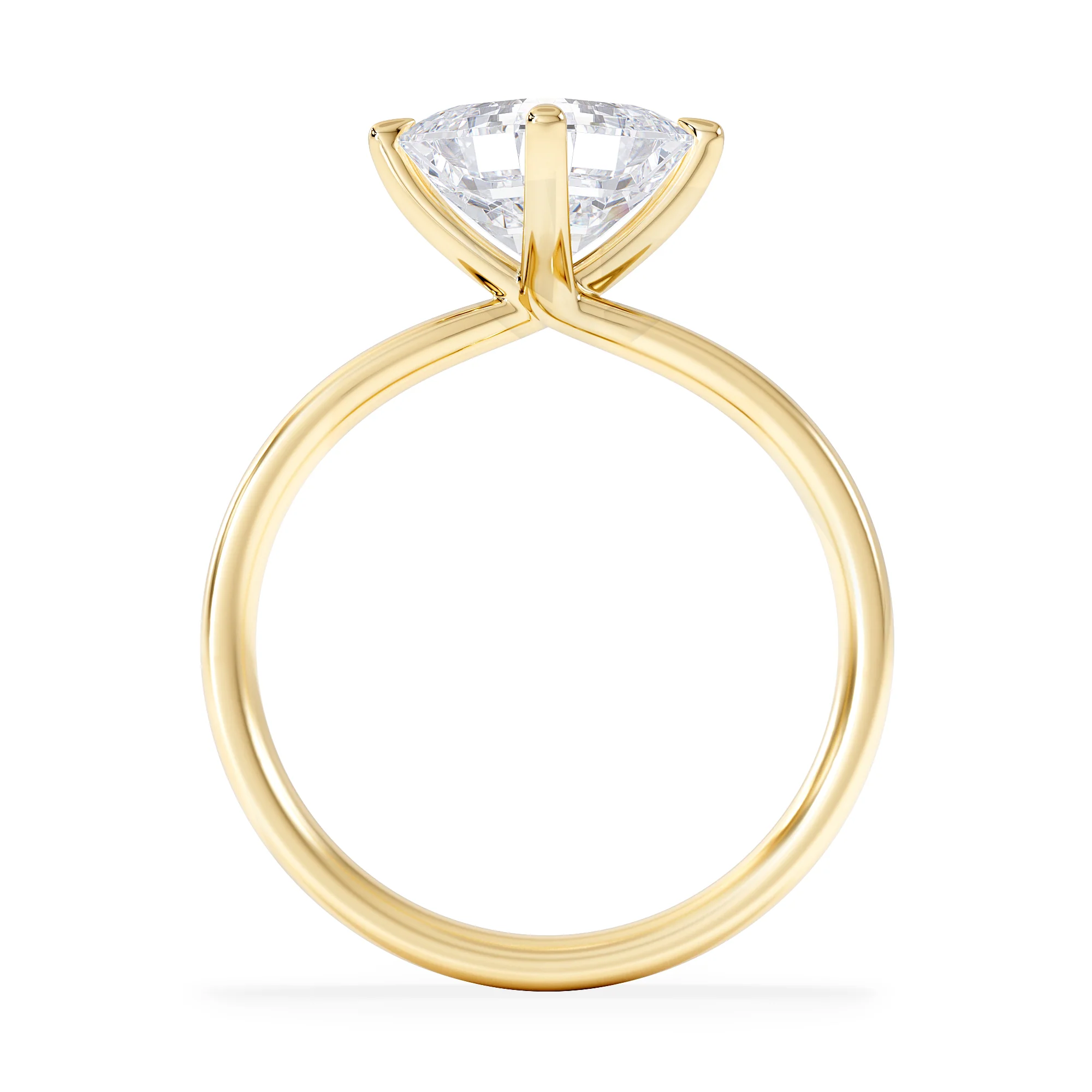 Origin Twist 2.00ct Asscher Cut Lab Diamond Solitaire Engagement Ring in 18K Yellow Gold - Image 3