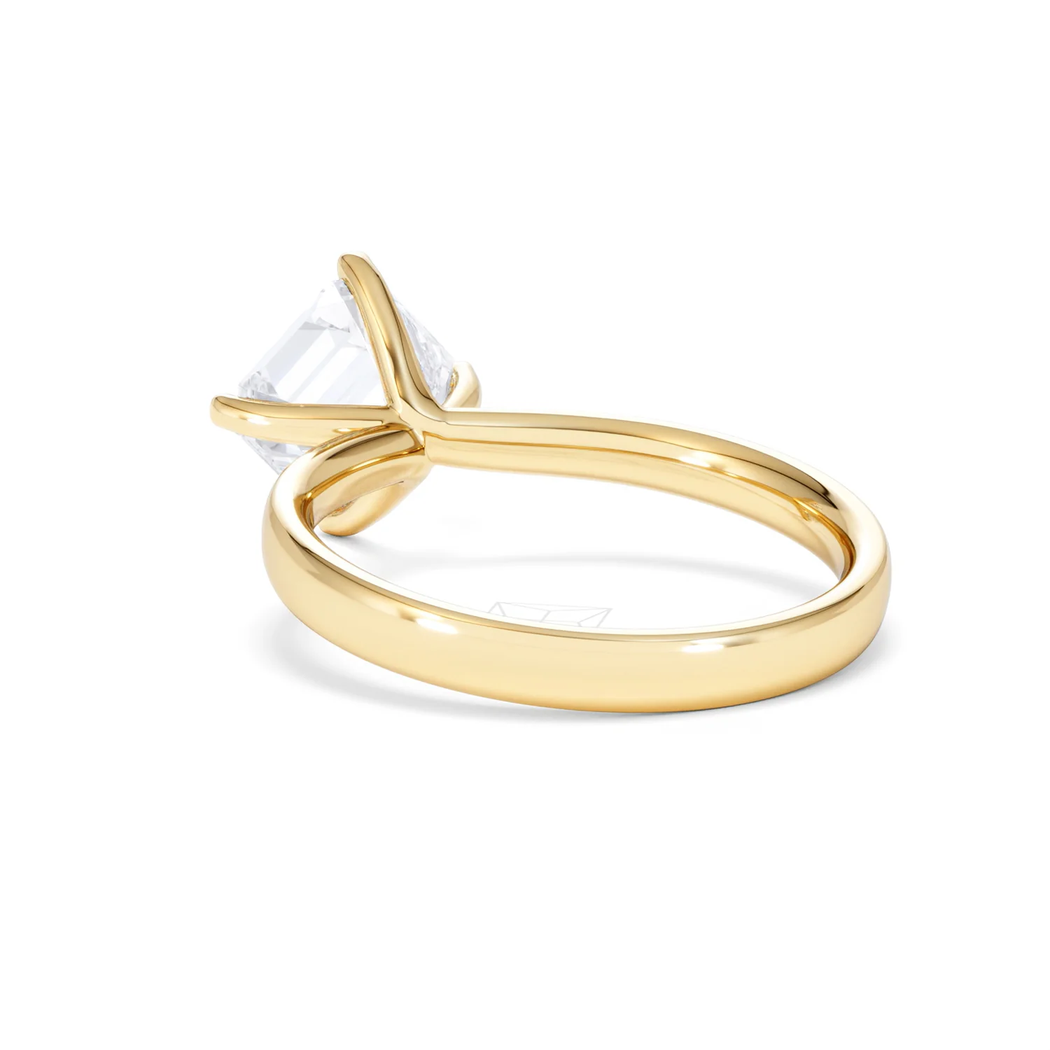 Origin Twist 2.00ct Asscher Cut Lab Diamond Solitaire Engagement Ring in 18K Yellow Gold - Image 54