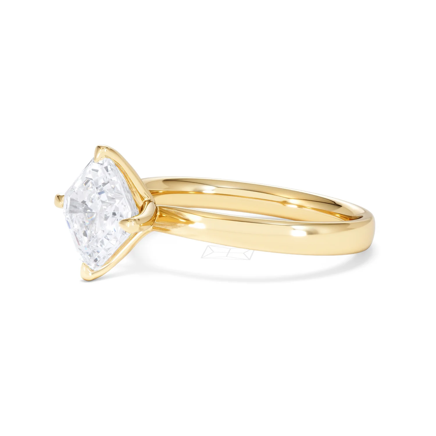Origin Twist 2.00ct Asscher Cut Lab Diamond Solitaire Engagement Ring in 18K Yellow Gold - Image 75