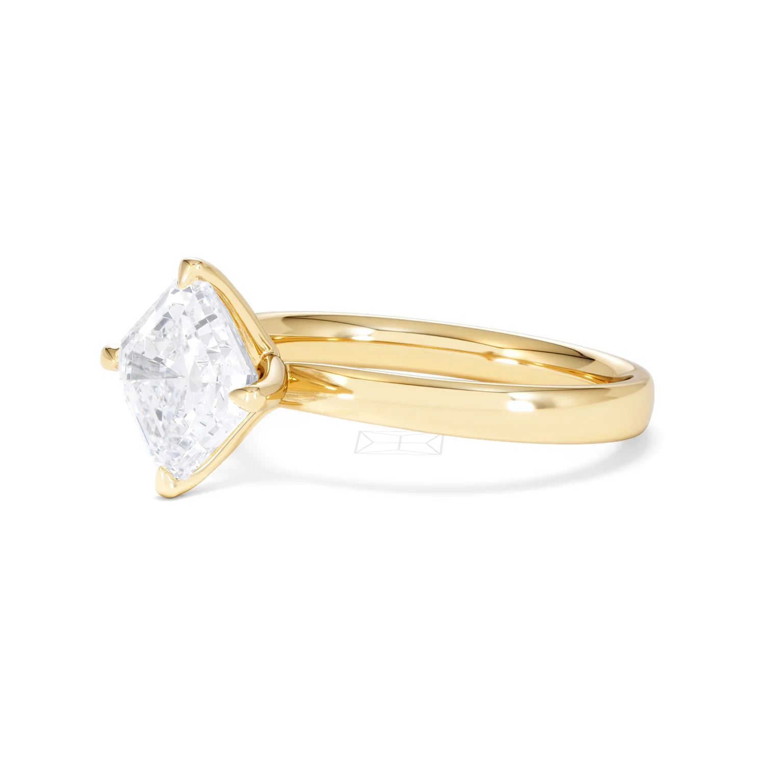 Origin Twist 2.00ct Asscher Cut Lab Diamond Solitaire Engagement Ring in 18K Yellow Gold - Image 76