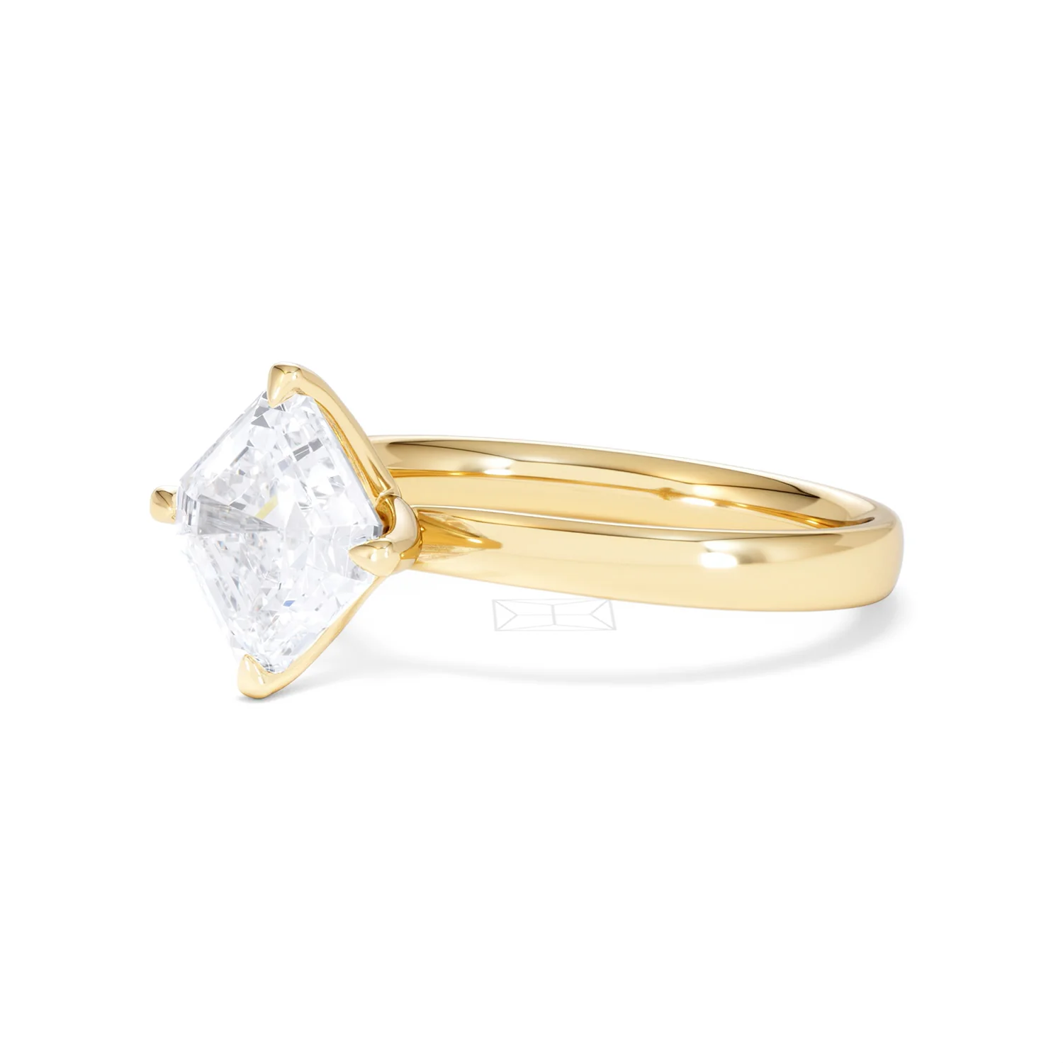 Origin Twist 2.00ct Asscher Cut Lab Diamond Solitaire Engagement Ring in 18K Yellow Gold - Image 77