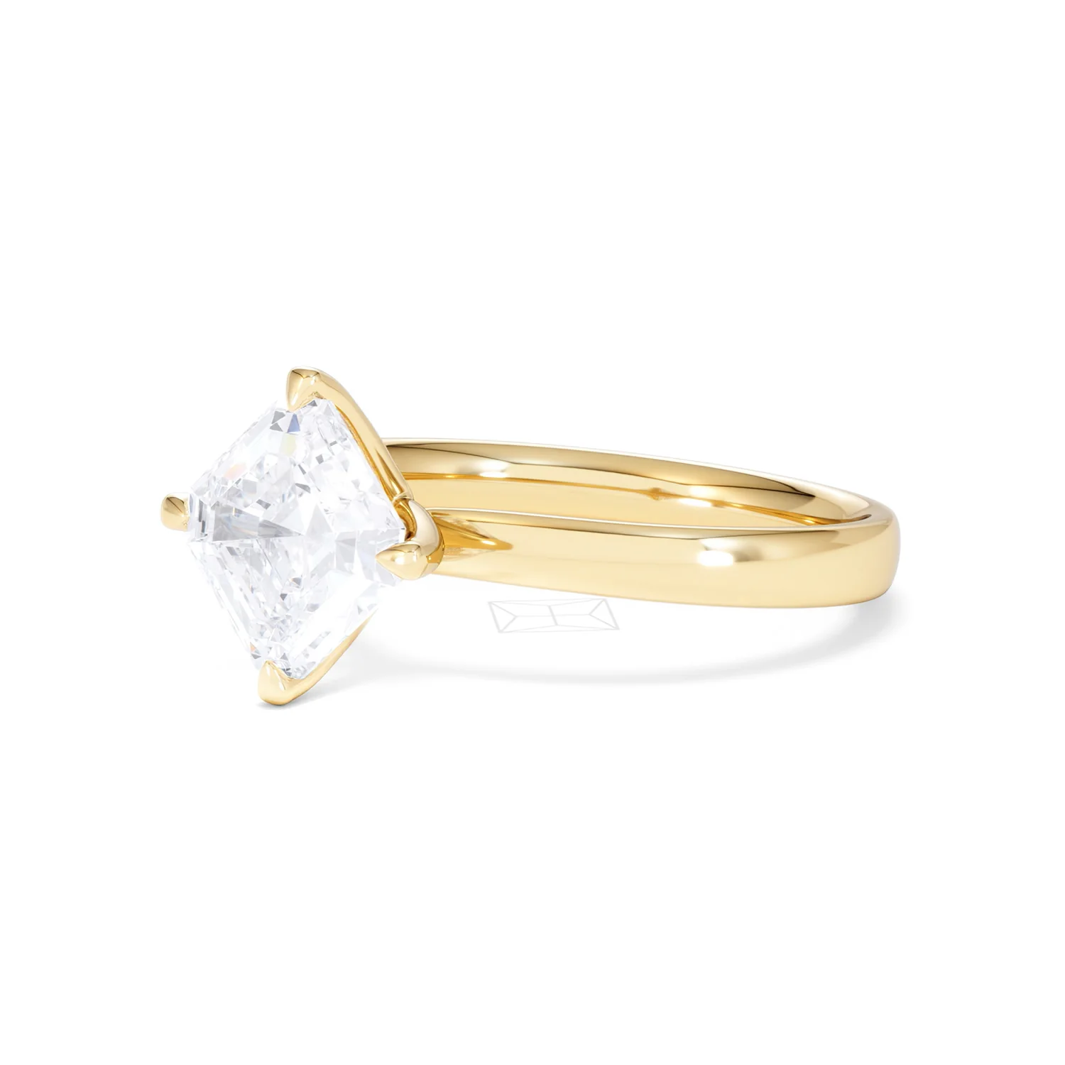 Origin Twist 2.00ct Asscher Cut Lab Diamond Solitaire Engagement Ring in 18K Yellow Gold - Image 78