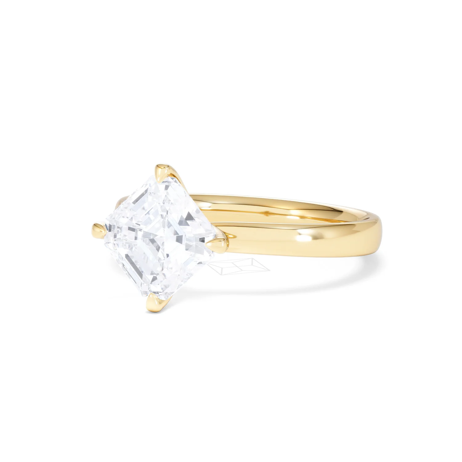 Origin Twist 2.00ct Asscher Cut Lab Diamond Solitaire Engagement Ring in 18K Yellow Gold - Image 81