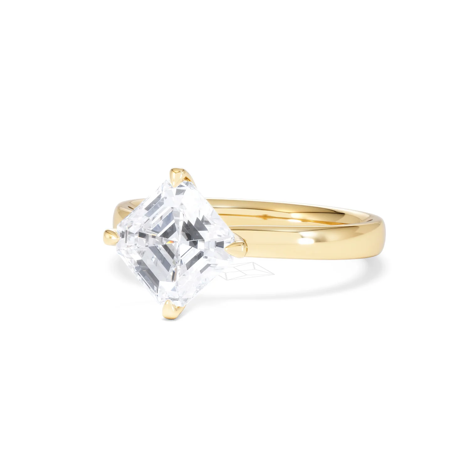 Origin Twist 2.00ct Asscher Cut Lab Diamond Solitaire Engagement Ring in 18K Yellow Gold - Image 82
