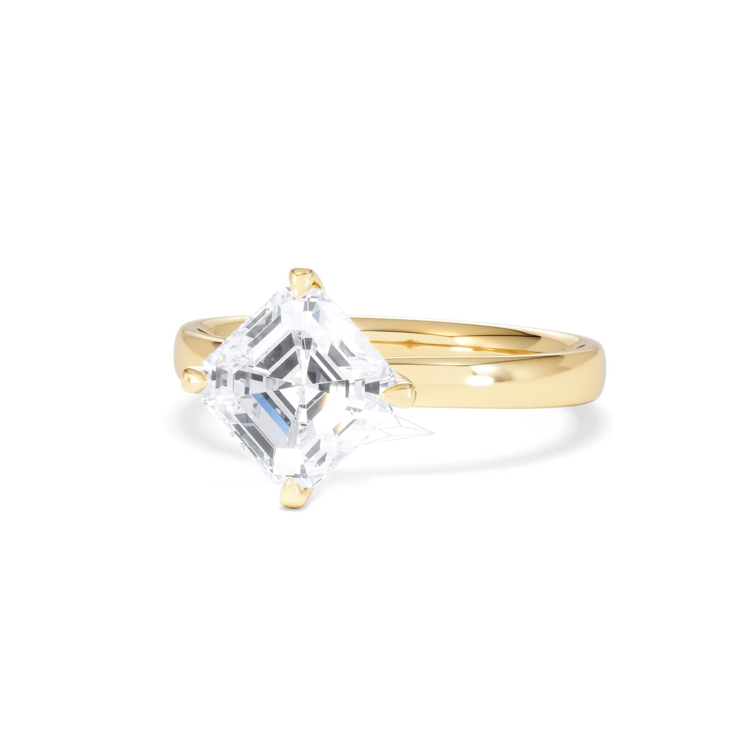Origin Twist 2.00ct Asscher Cut Lab Diamond Solitaire Engagement Ring in 18K Yellow Gold - Image 83