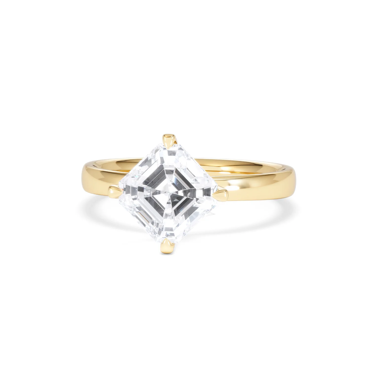 Origin Twist 2.00ct Asscher Cut Lab Diamond Solitaire Engagement Ring in 18K Yellow Gold - Image 85