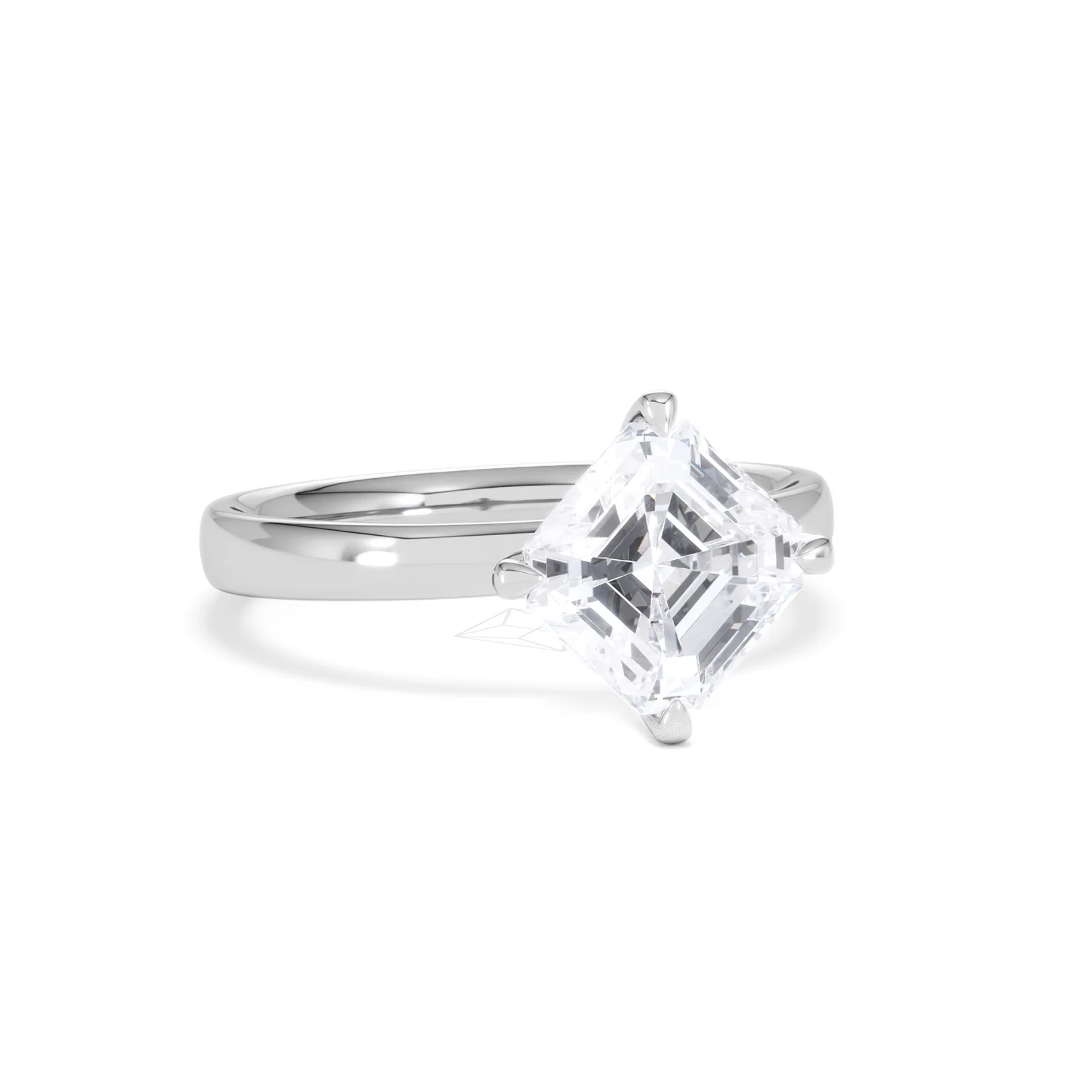 Origin Twist 2.00ct Asscher Cut Lab Diamond Solitaire Engagement Ring in Platinum - Image 11