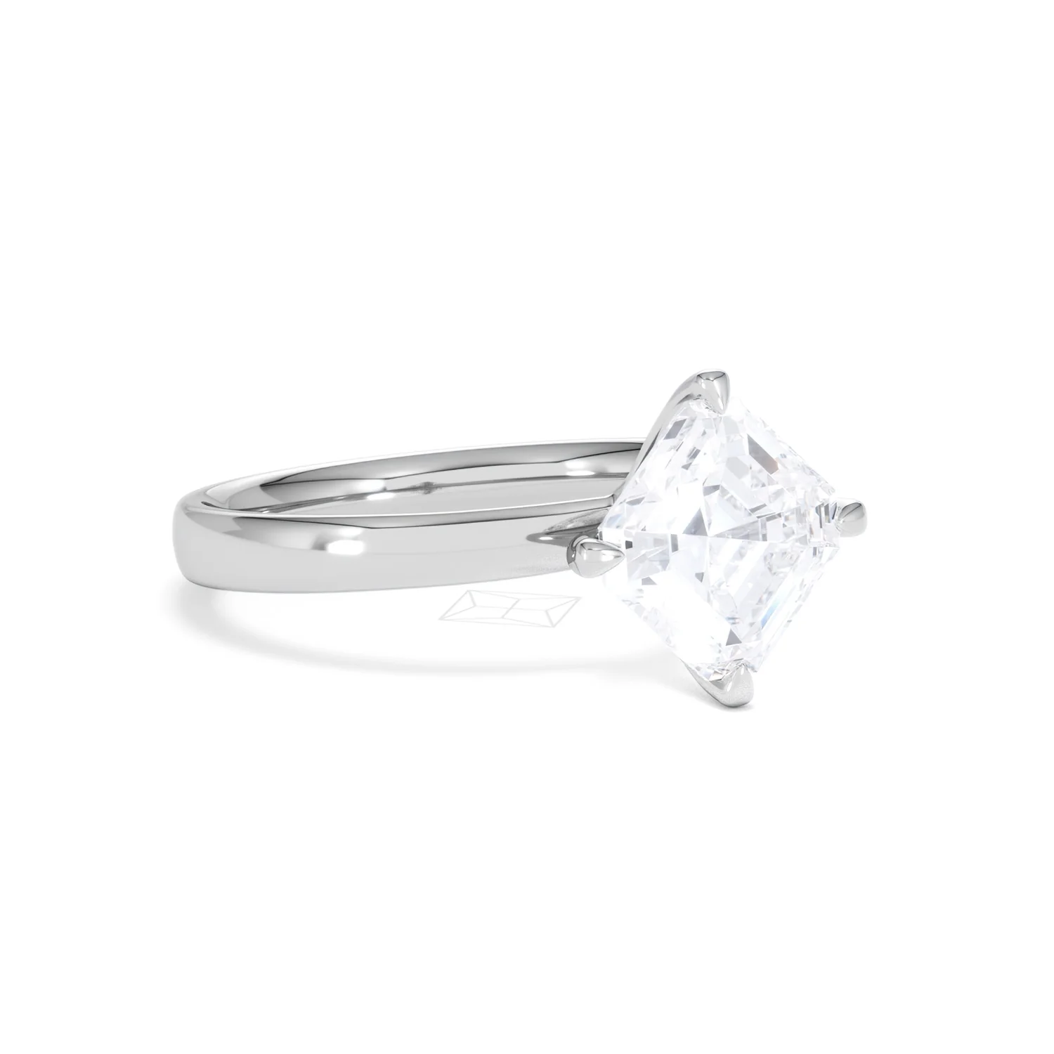 Origin Twist 2.00ct Asscher Cut Lab Diamond Solitaire Engagement Ring in Platinum - Image 14