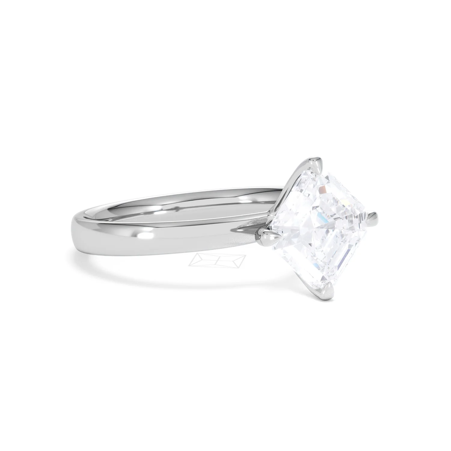 Origin Twist 2.00ct Asscher Cut Lab Diamond Solitaire Engagement Ring in Platinum - Image 15