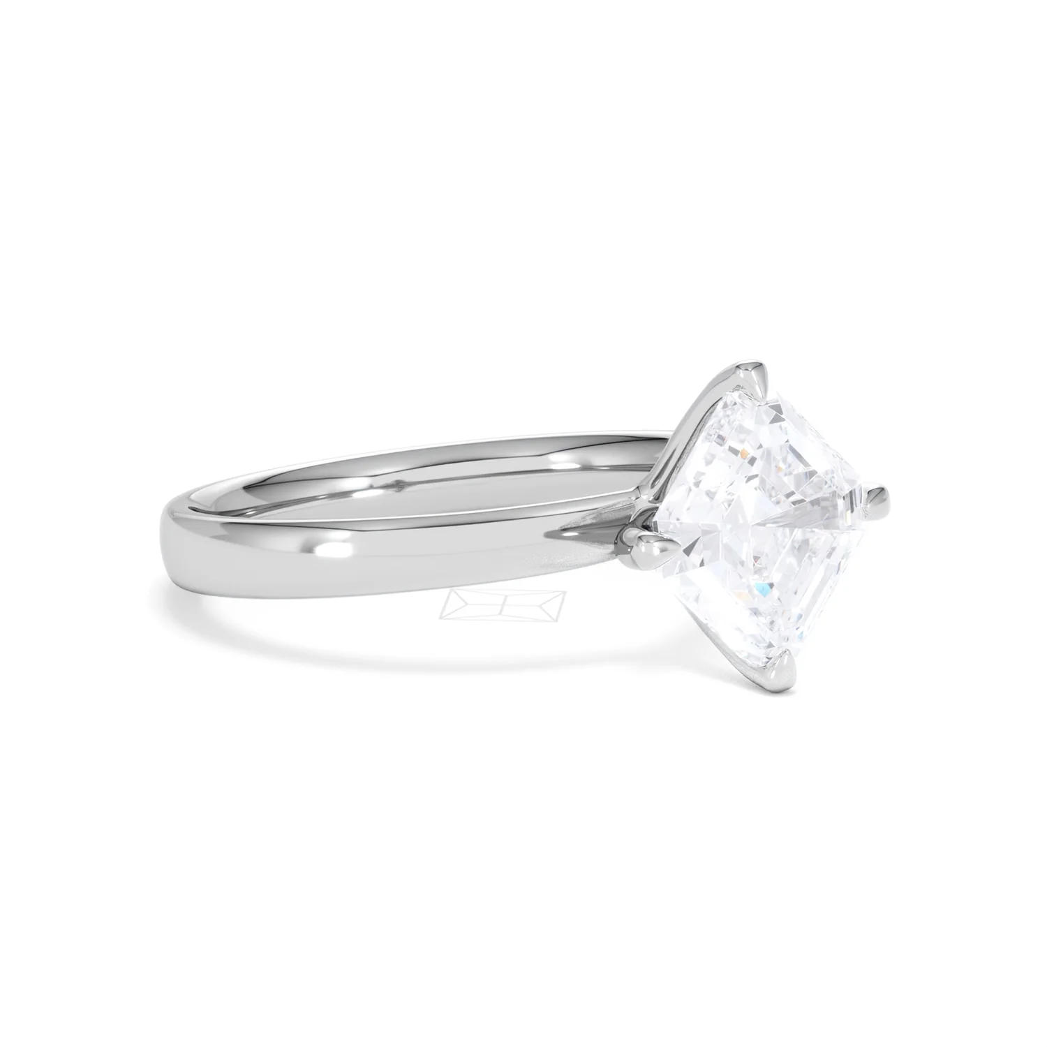 Origin Twist 2.00ct Asscher Cut Lab Diamond Solitaire Engagement Ring in Platinum - Image 16