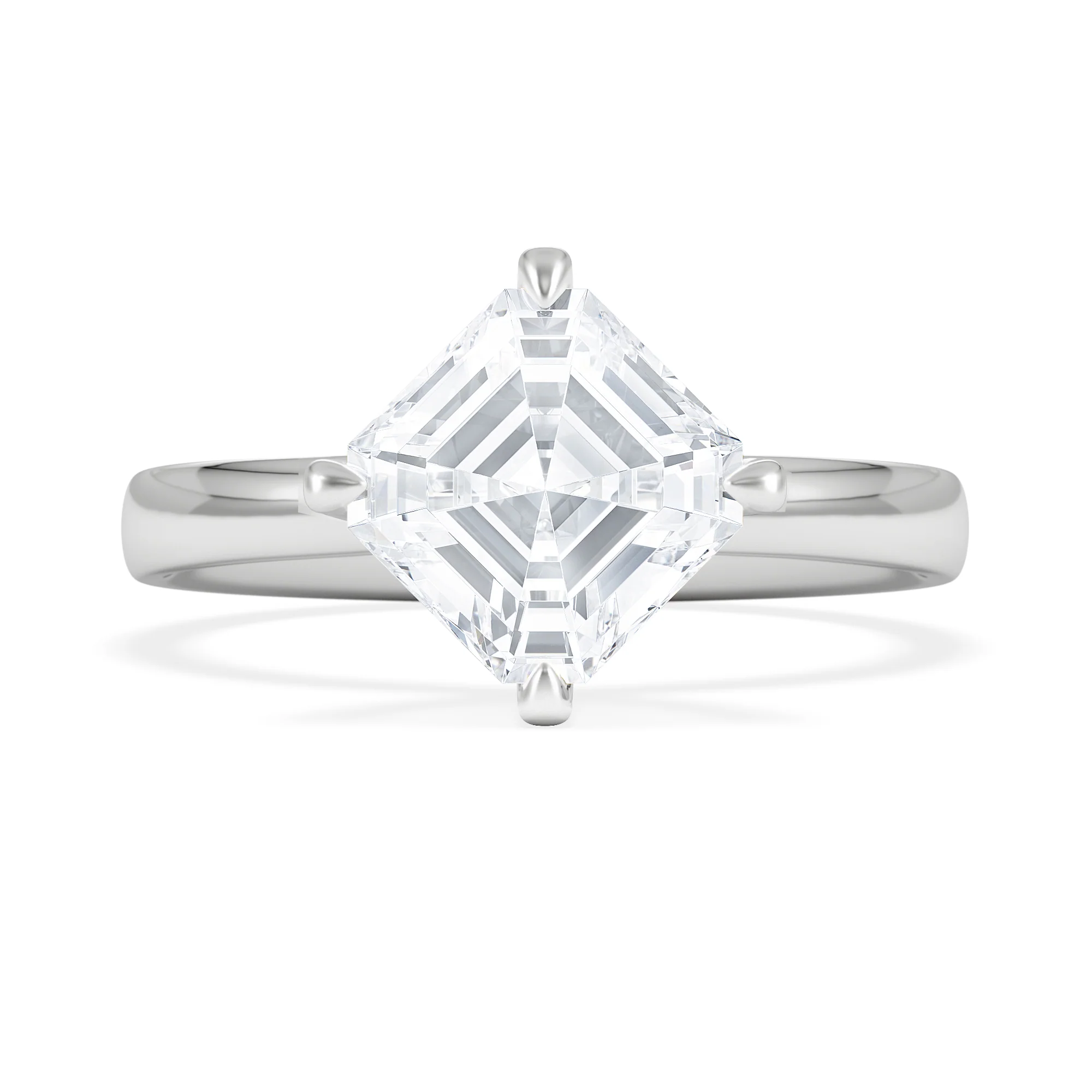 Origin Twist 2.00ct Asscher Cut Lab Diamond Solitaire Engagement Ring in Platinum - Image 6
