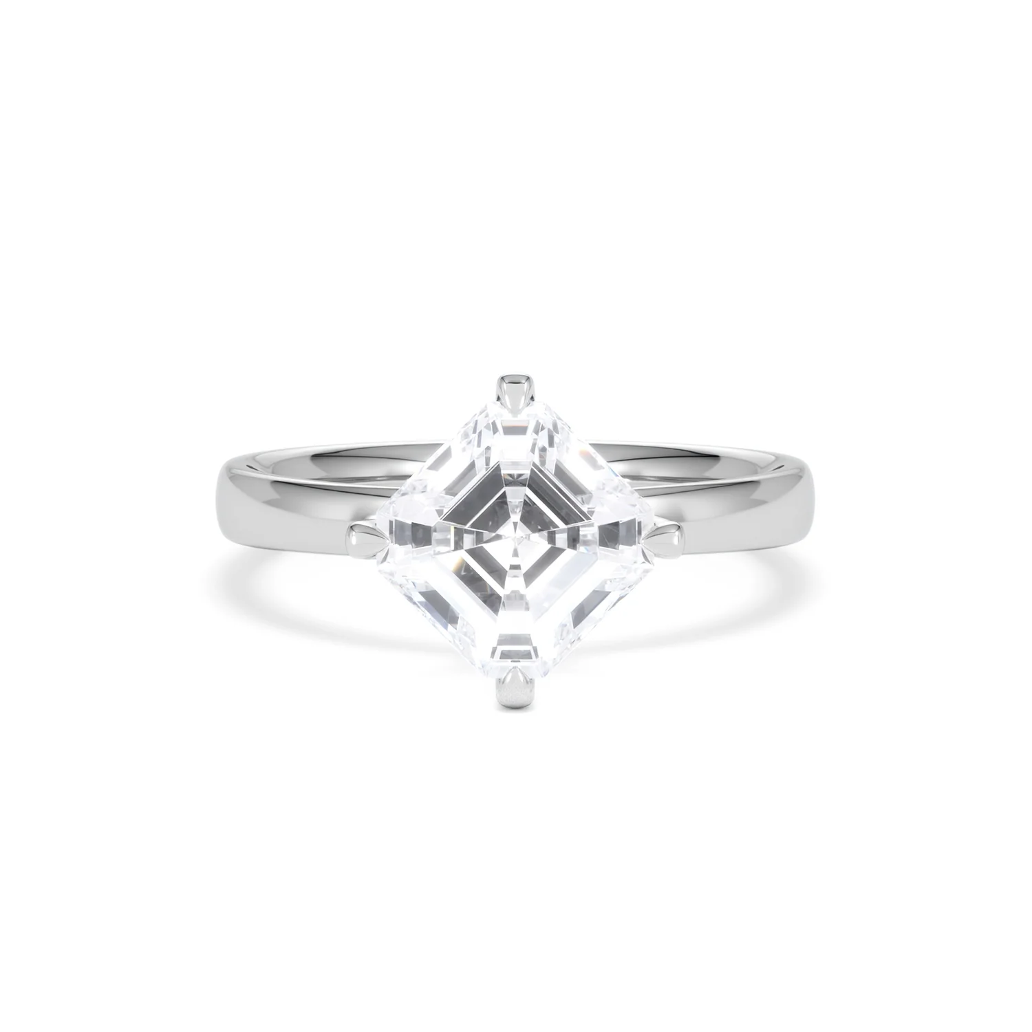 Origin Twist 2.00ct Asscher Cut Lab Diamond Solitaire Engagement Ring in Platinum - Image 7