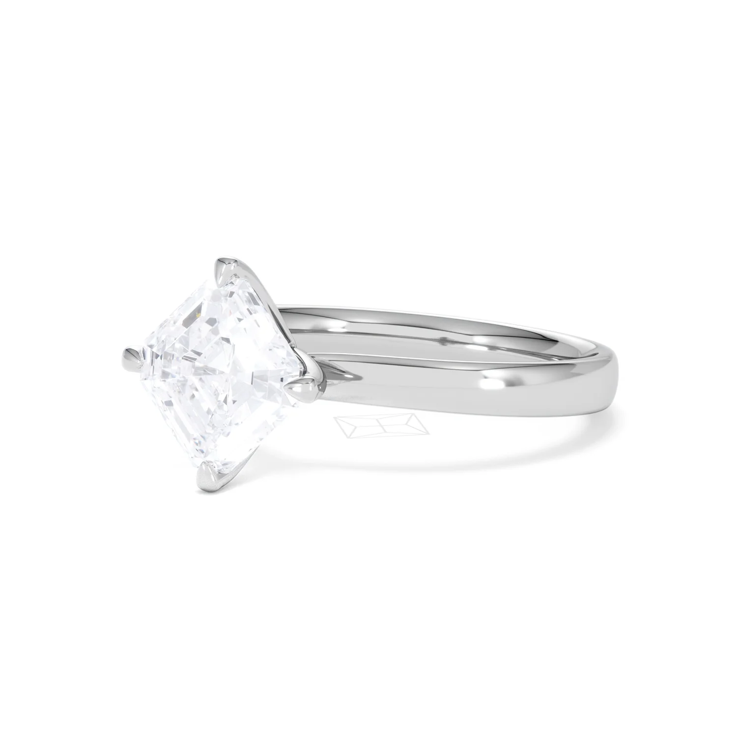 Origin Twist 2.00ct Asscher Cut Lab Diamond Solitaire Engagement Ring in Platinum - Image 79