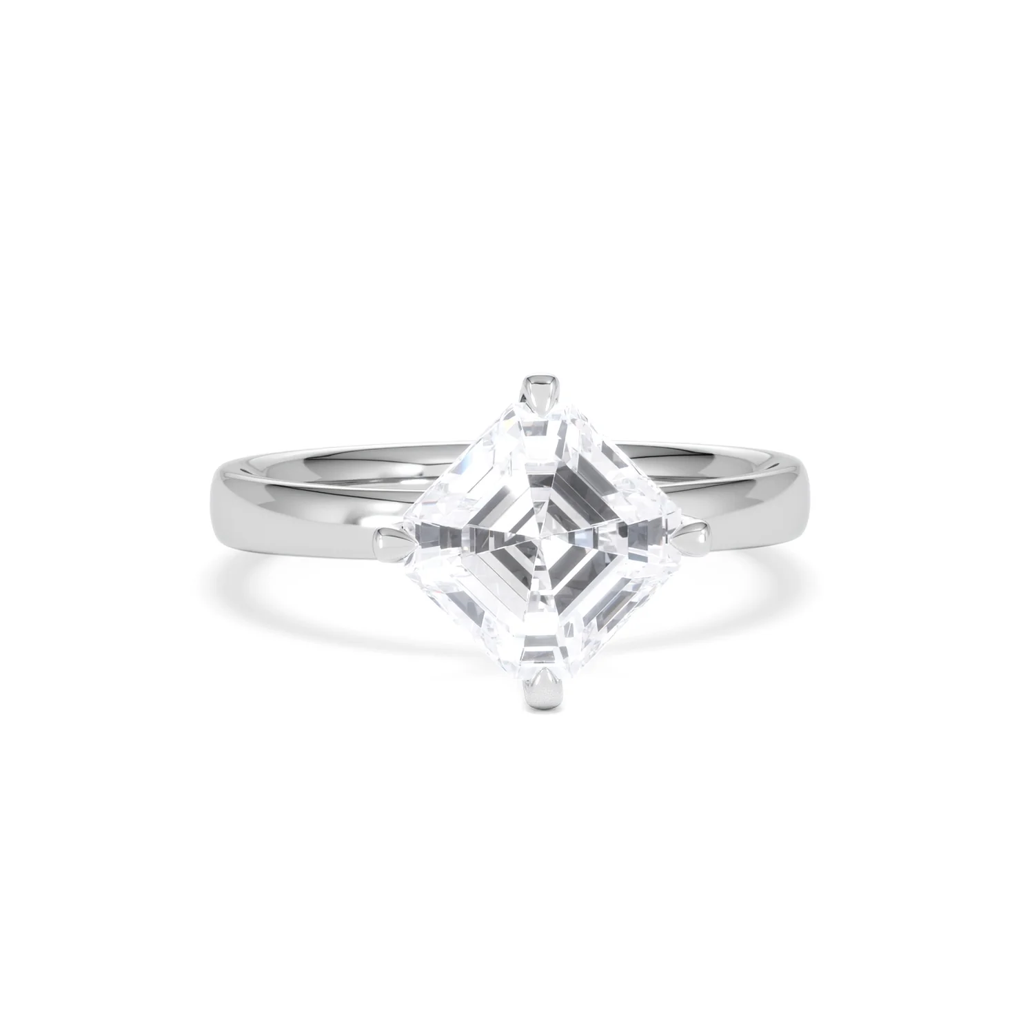 Origin Twist 2.00ct Asscher Cut Lab Diamond Solitaire Engagement Ring in Platinum - Image 8