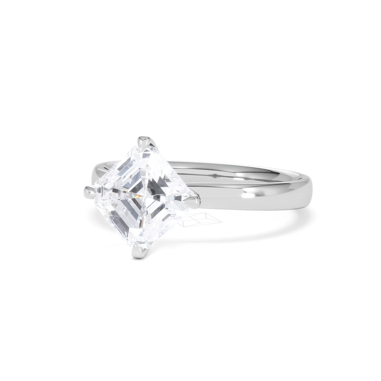 Origin Twist 2.00ct Asscher Cut Lab Diamond Solitaire Engagement Ring in Platinum - Image 82