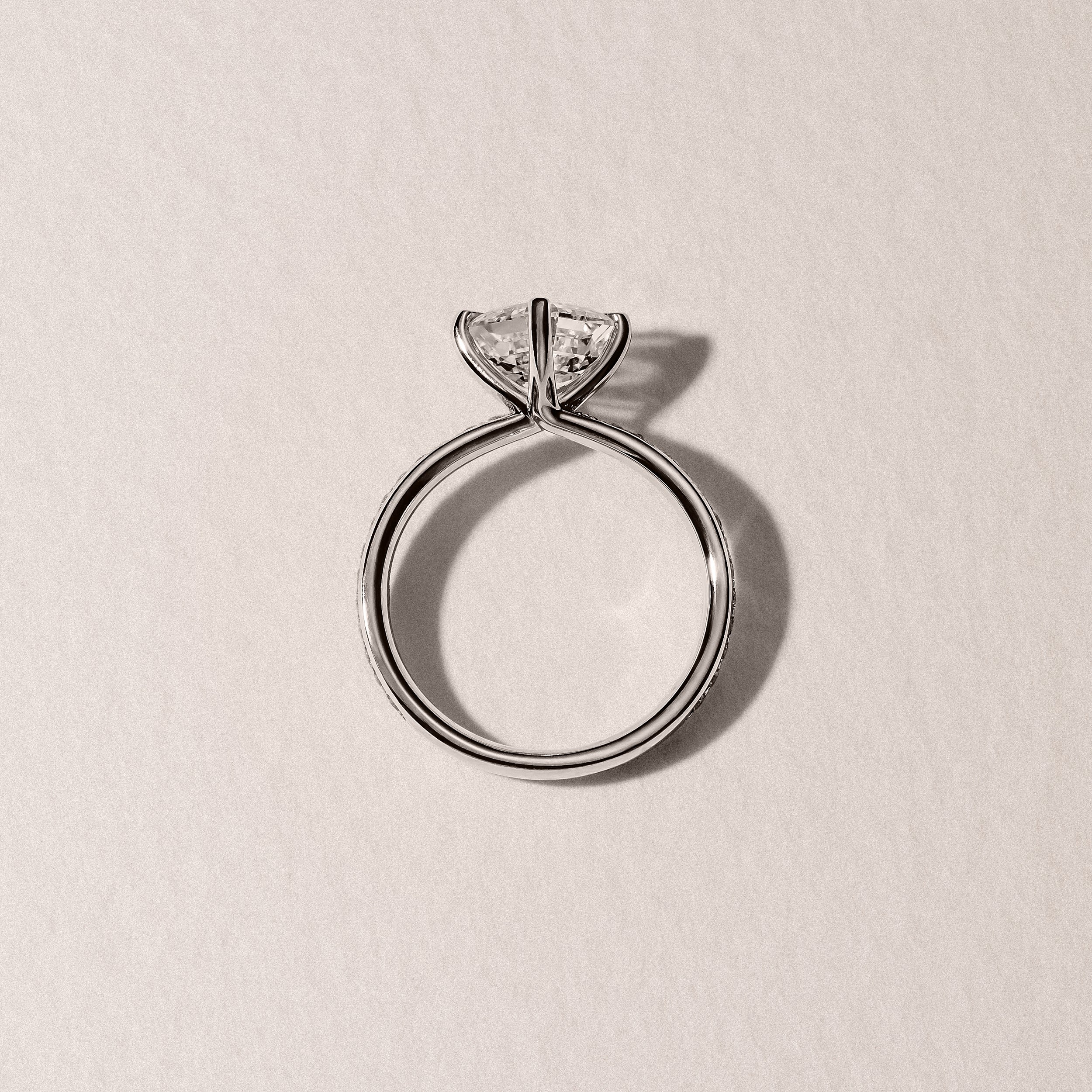 Origin Twist 2.00ct Asscher Cut Lab Diamond Solitaire Engagement Ring with Side Stones in 18K White Gold - Image 8