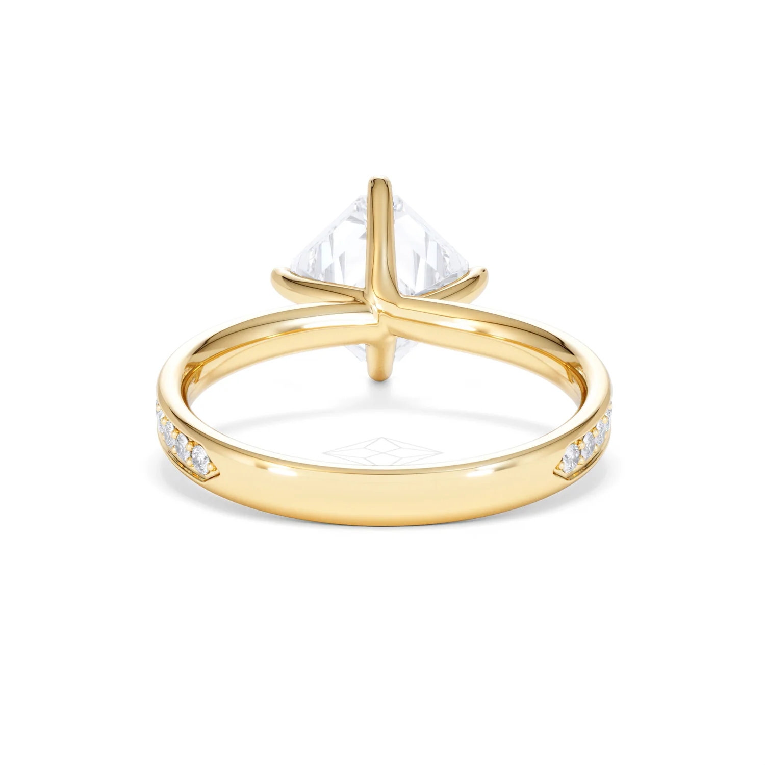 Origin Twist 2.00ct Asscher Cut Lab Diamond Solitaire Engagement Ring with Side Stones in 18K Yellow Gold - Image 49