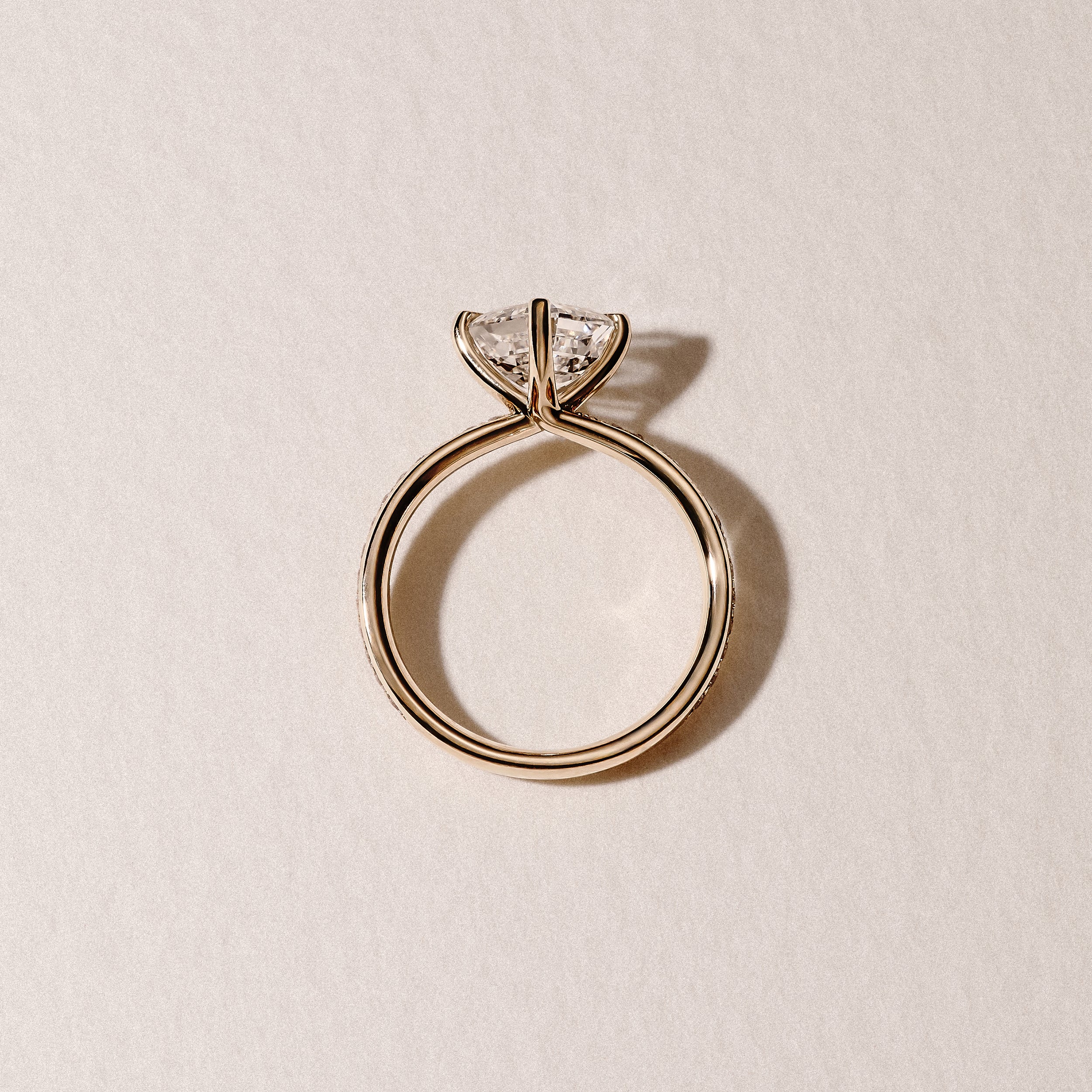 Origin Twist 2.00ct Asscher Cut Lab Diamond Solitaire Engagement Ring with Side Stones in 18K Yellow Gold - Image 8