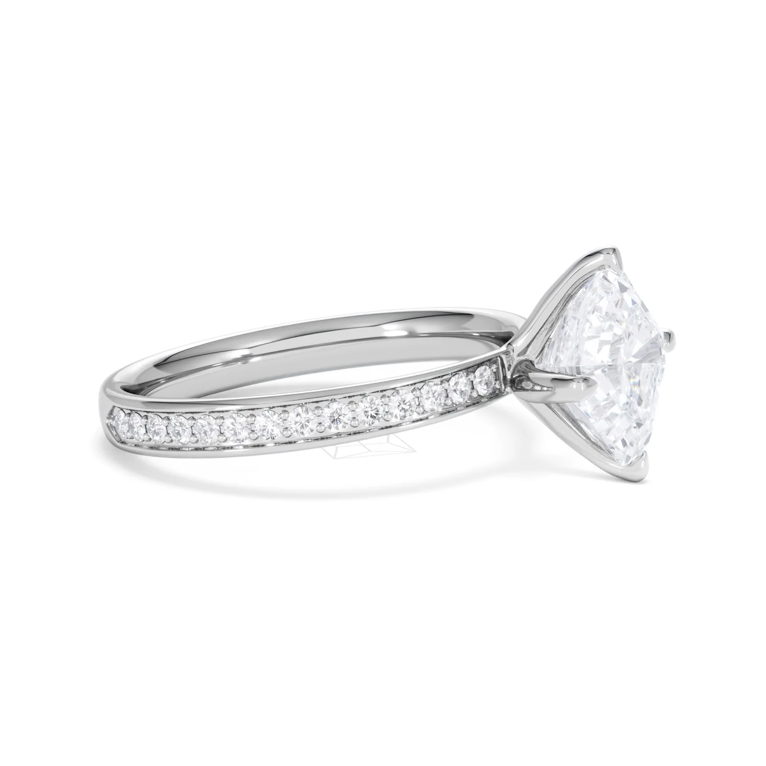 Origin Twist 2.00ct Asscher Cut Lab Diamond Solitaire Engagement Ring with Side Stones in Platinum - Image 23