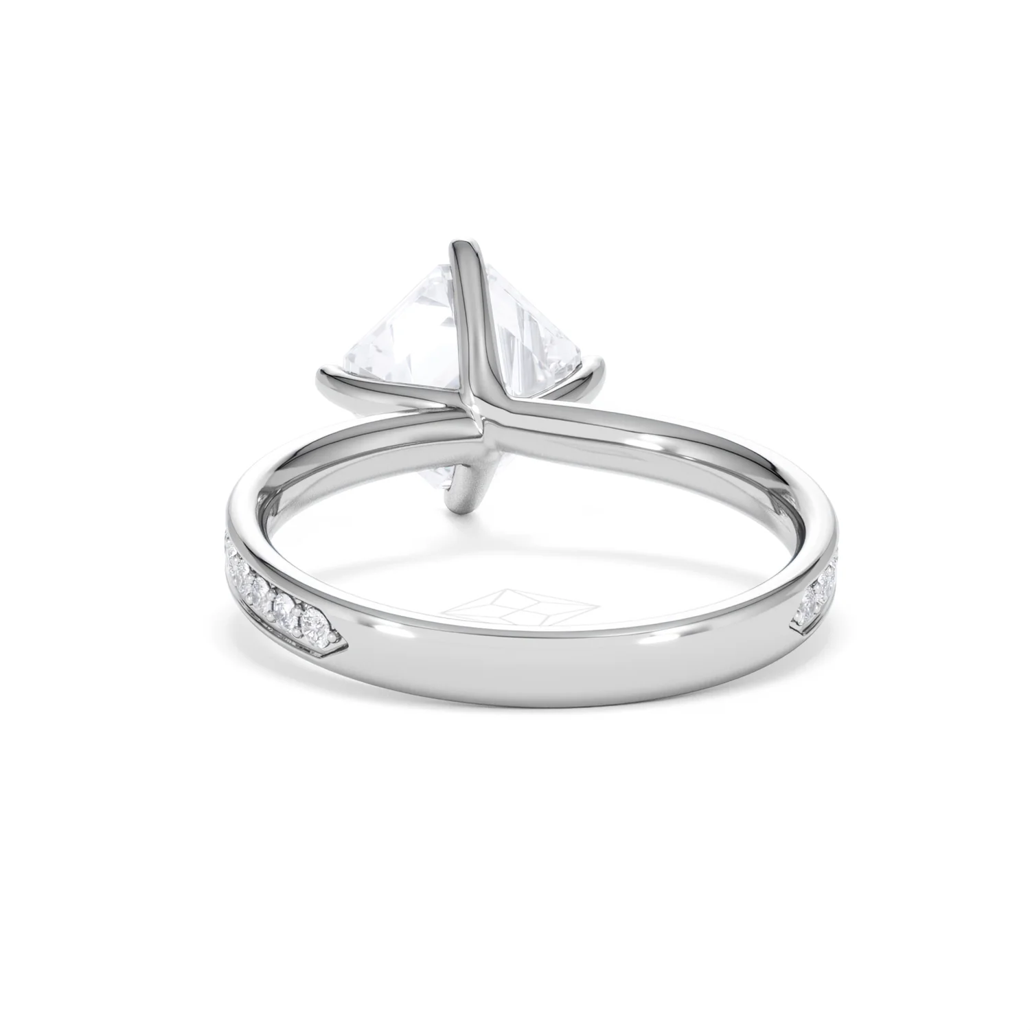 Origin Twist 2.00ct Asscher Cut Lab Diamond Solitaire Engagement Ring with Side Stones in Platinum - Image 51